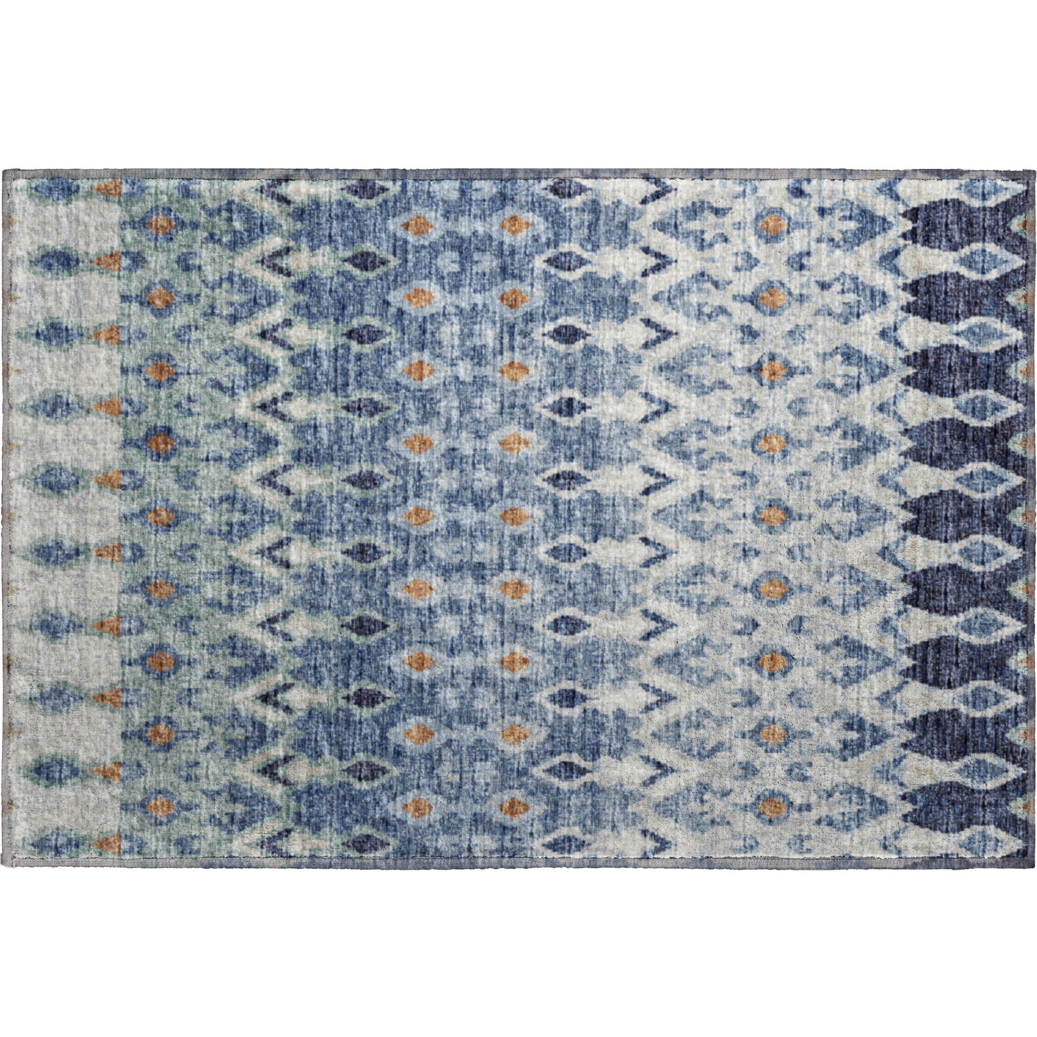 Salzburg Machine Washable Transitional Seaglass Blue Rug 1'8" x 2'6" #shape_Rectangle