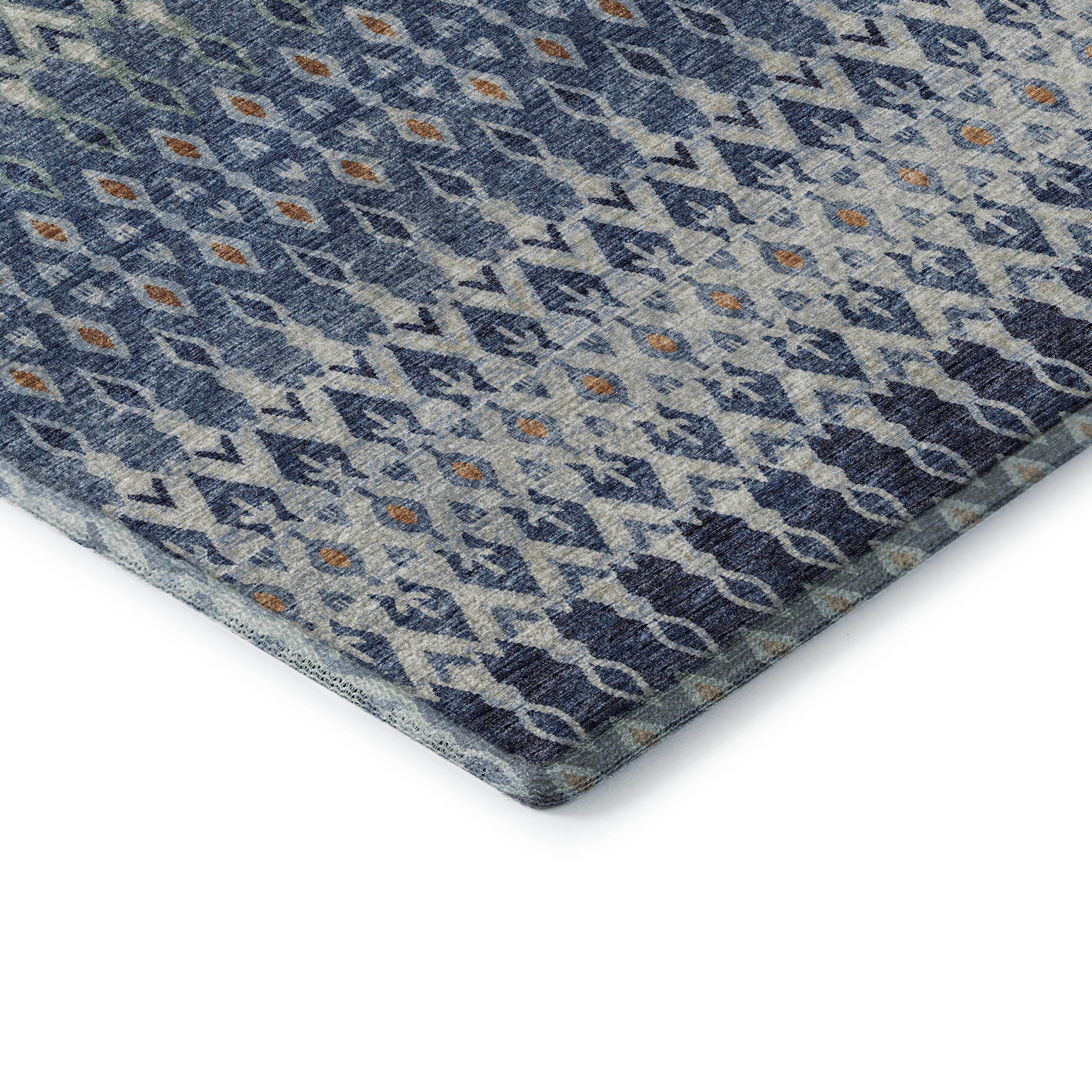 Salzburg Machine Washable Transitional Seaglass Blue Rug 1'8" x 2'6" #shape_Rectangle