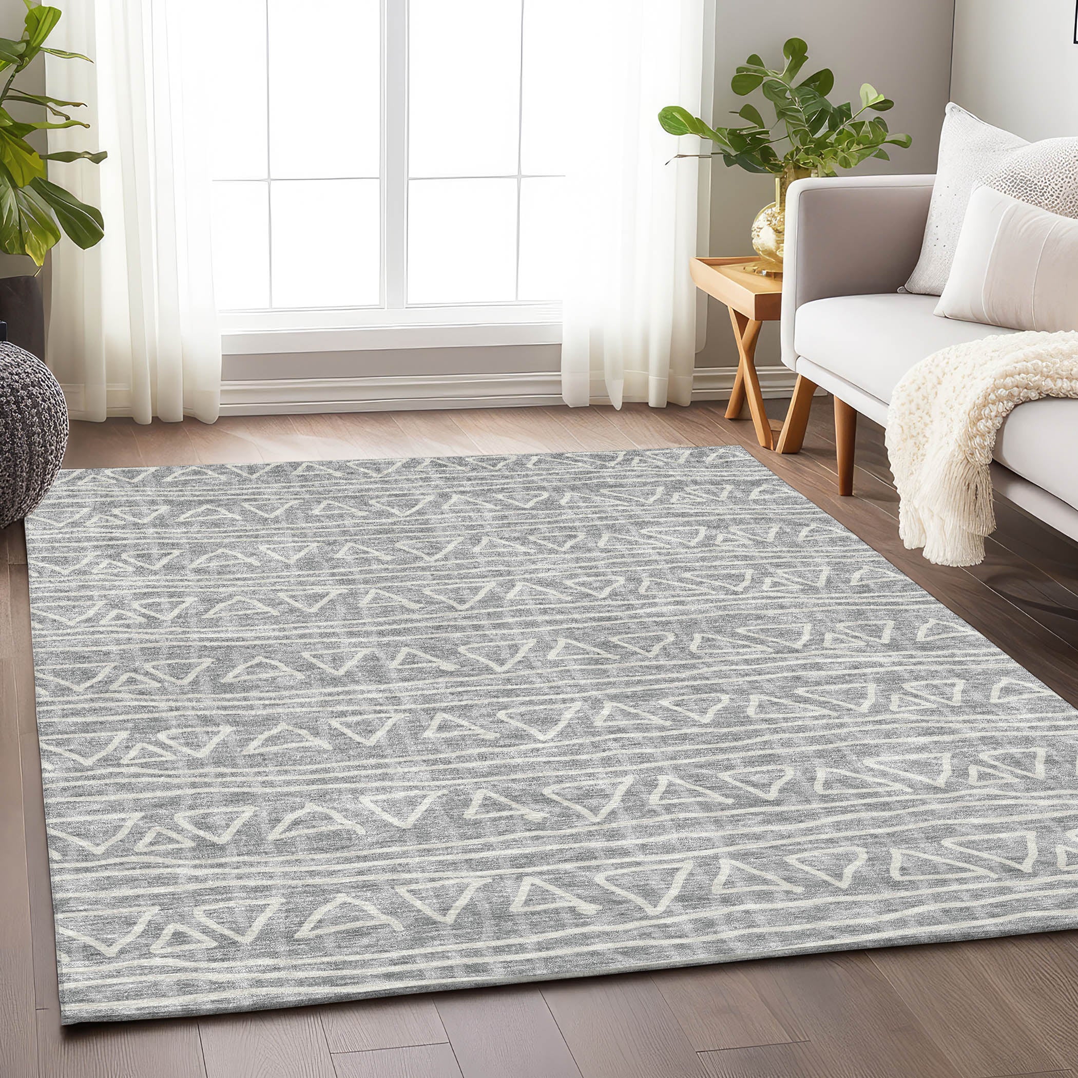 Bruges Machine Washable Transitional Gray Rug 2'6" x 3'10" #shape_Rectangle
