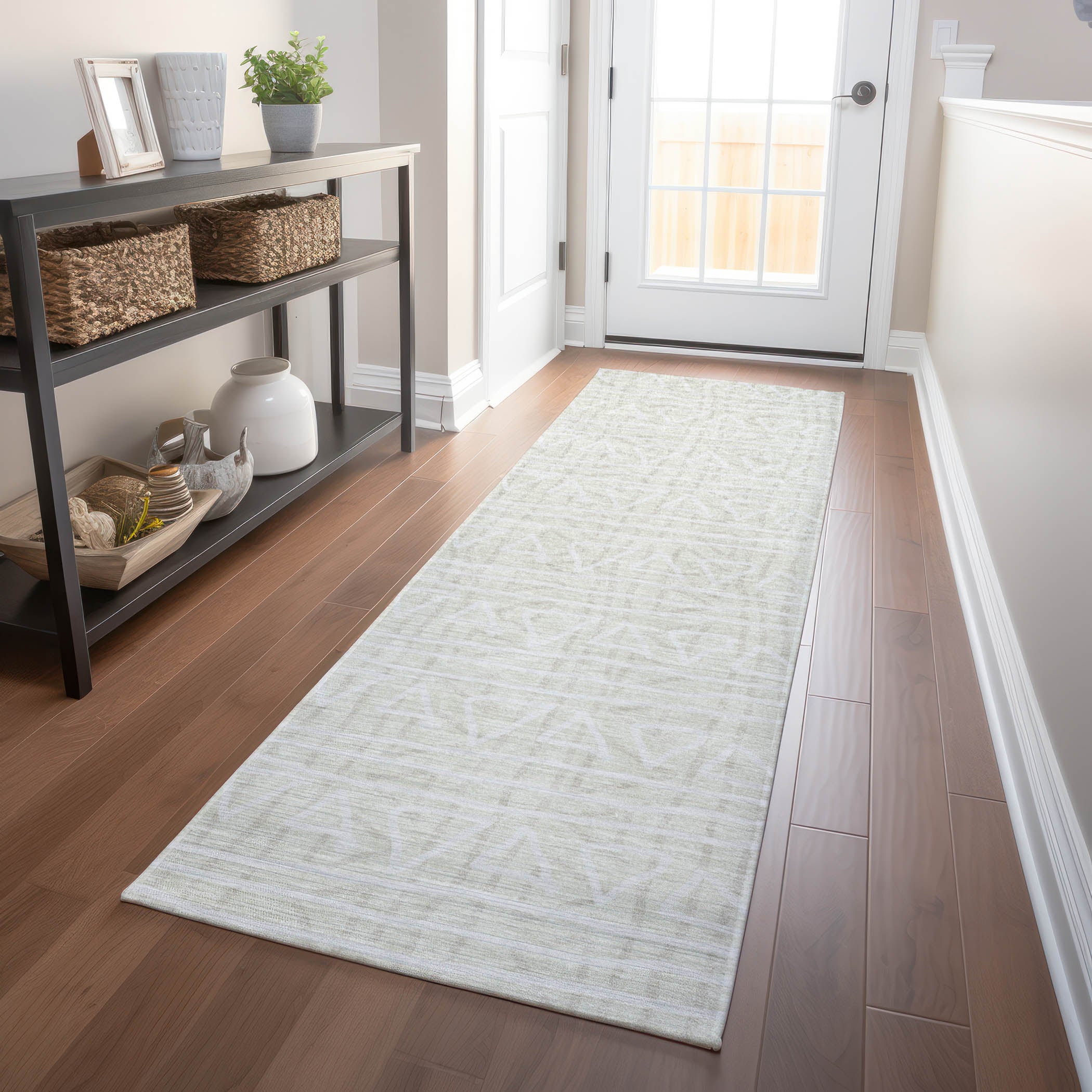 Bruges Machine Washable Transitional Ivory Rug 2'3" x 7'6" #shape_Runner