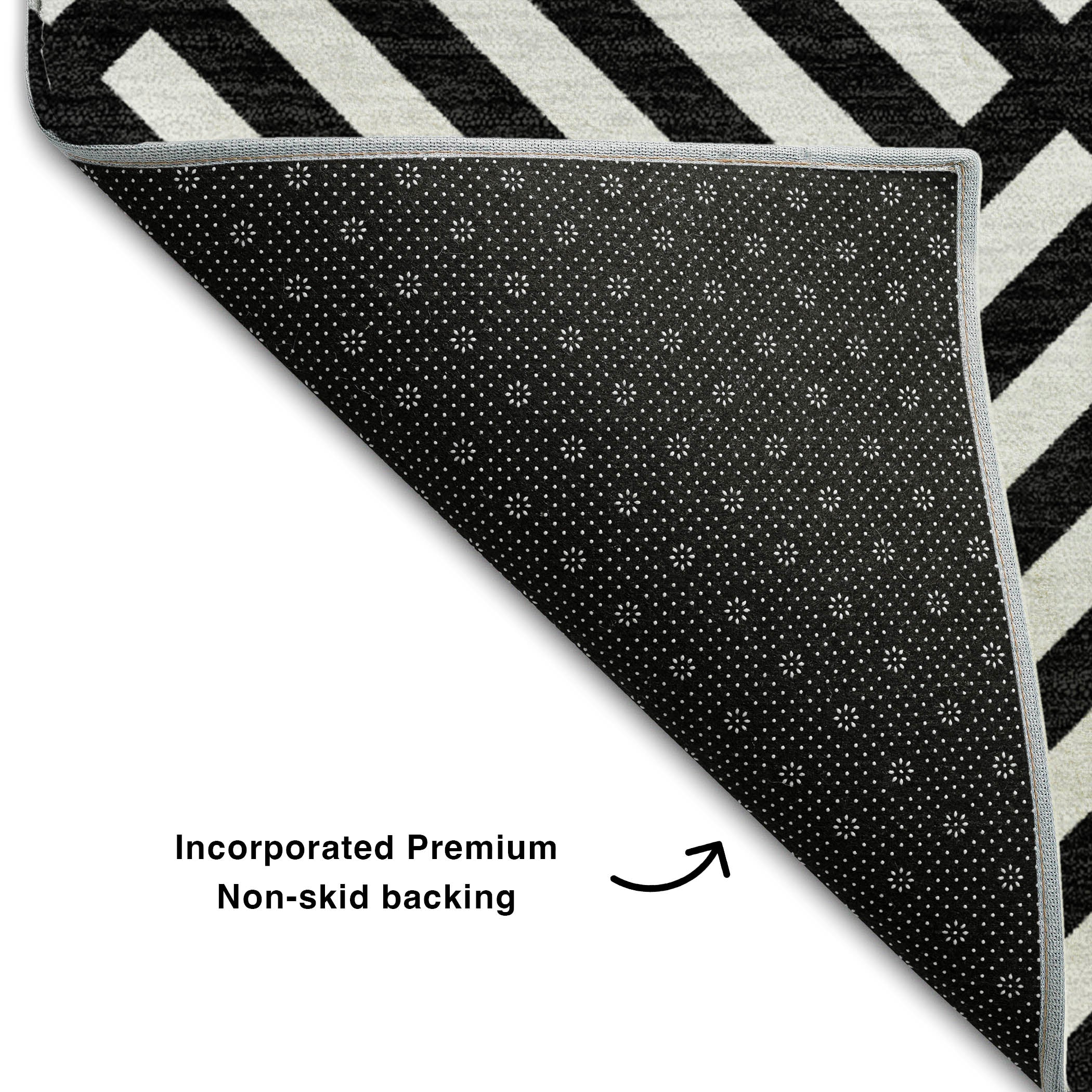 Chiang Mai Machine Washable Transitional Black Rug 1'8" x 2'6" #shape_Rectangle
