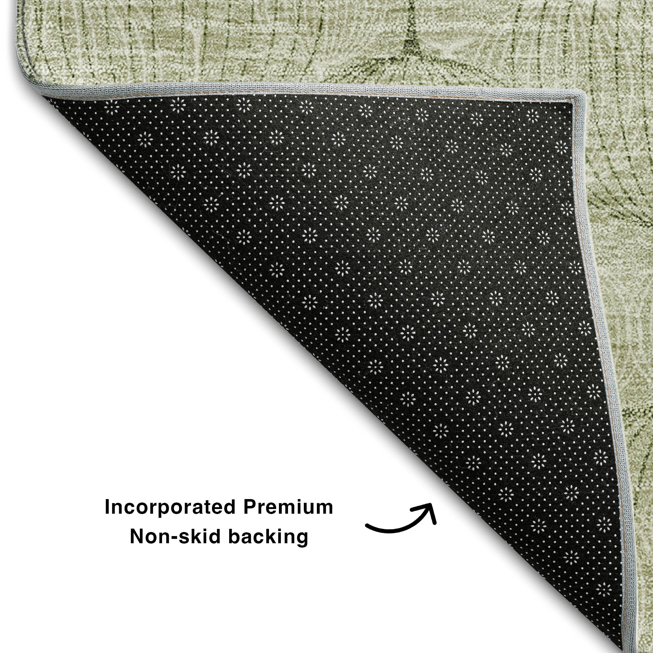 Dublin Machine Washable Transitional Aloe Green Rug 1'8" x 2'6" #shape_Rectangle