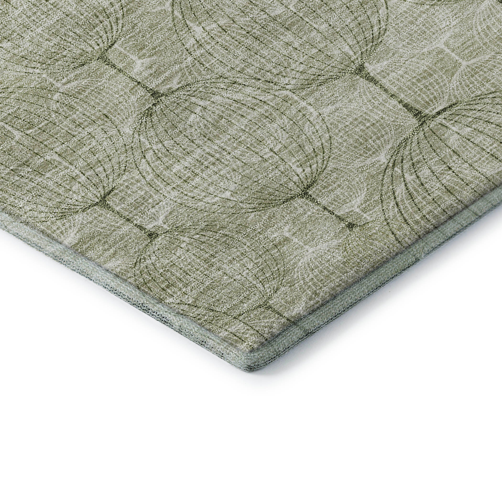Dublin Machine Washable Transitional Aloe Green Rug 1'8" x 2'6" #shape_Rectangle