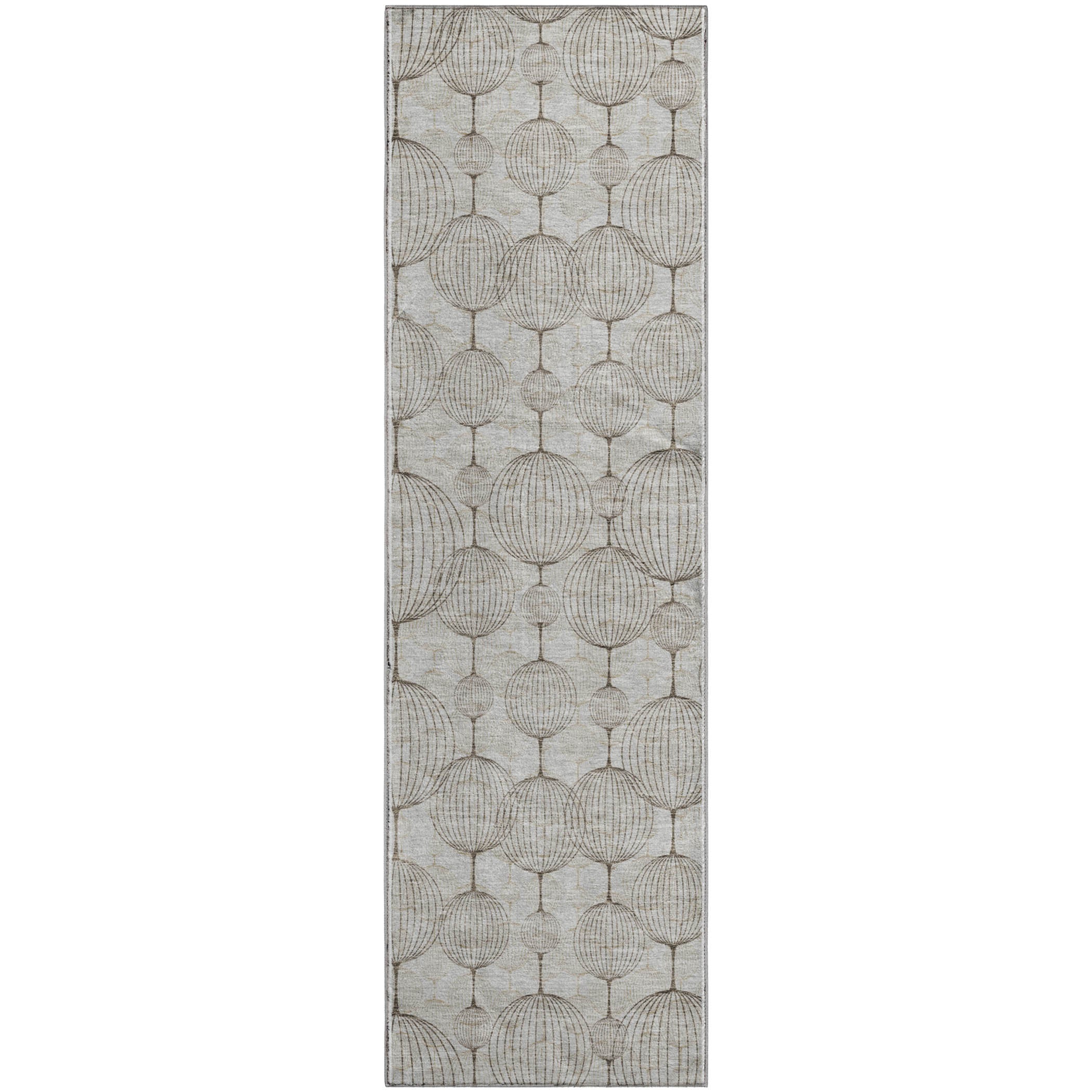 Dublin Machine Washable Transitional Beige Brown Rug 2'3" x 7'6" #shape_Runner