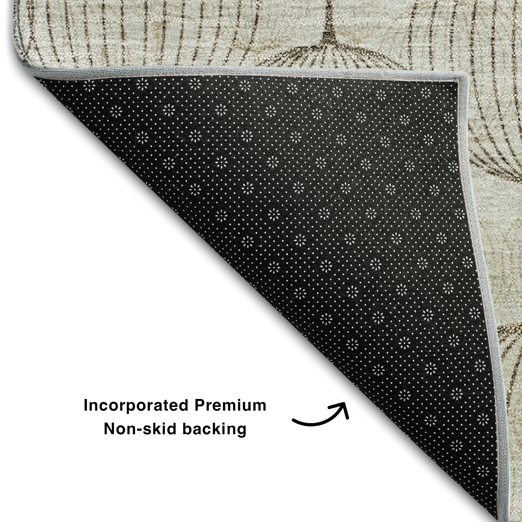 Dublin Machine Washable Transitional Beige Brown Rug 1'8" x 2'6" #shape_Rectangle
