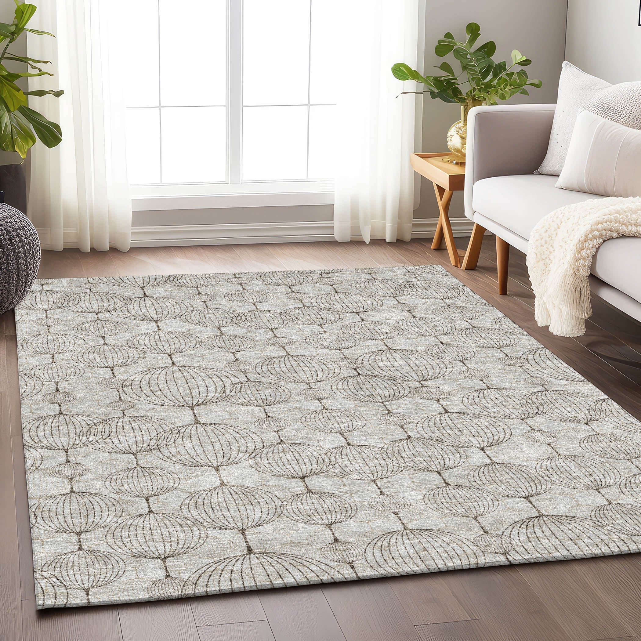 Dublin Machine Washable Transitional Beige Brown Rug 2'6" x 3'10" #shape_Rectangle