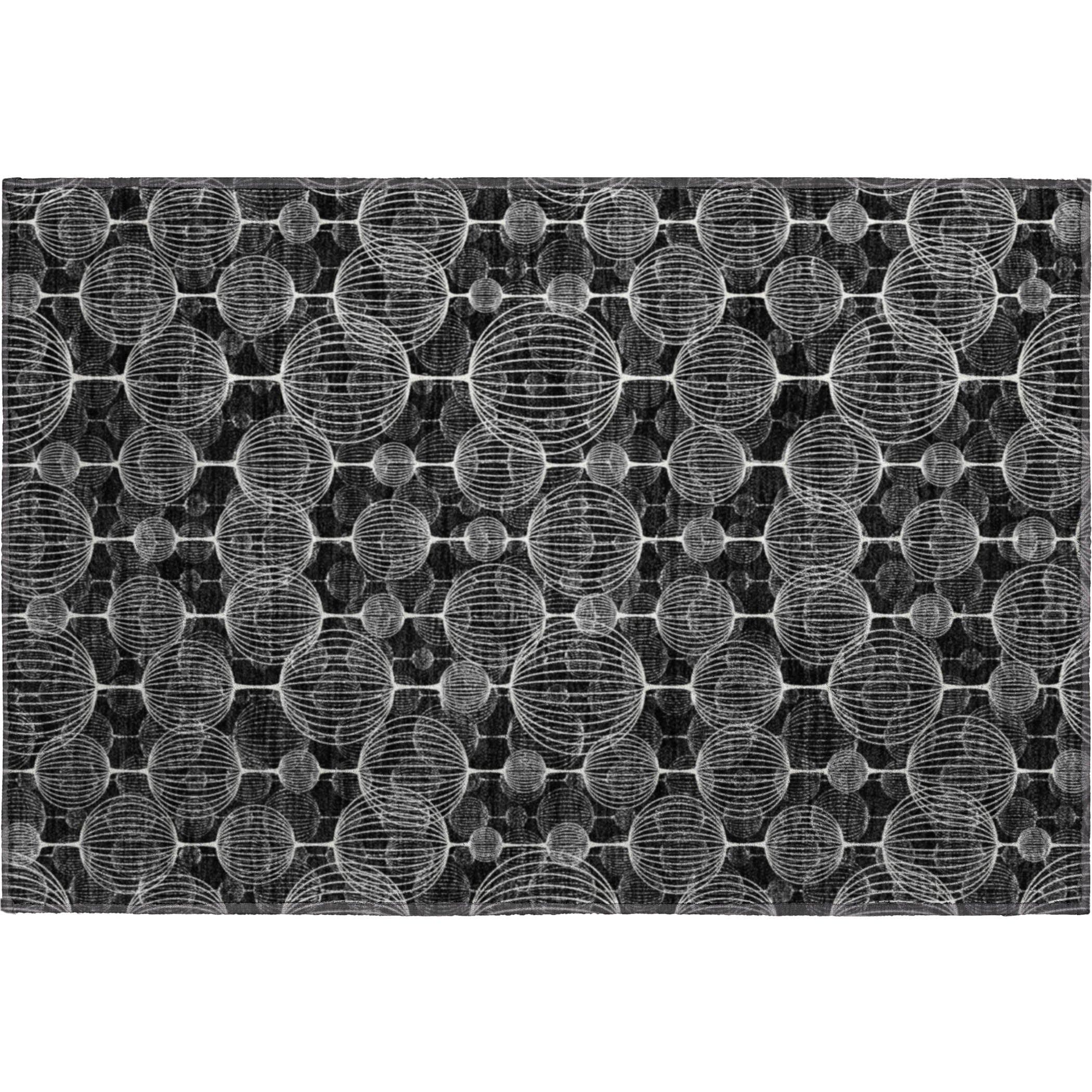 Dublin Machine Washable Transitional Black Rug 1'8" x 2'6" #shape_Rectangle