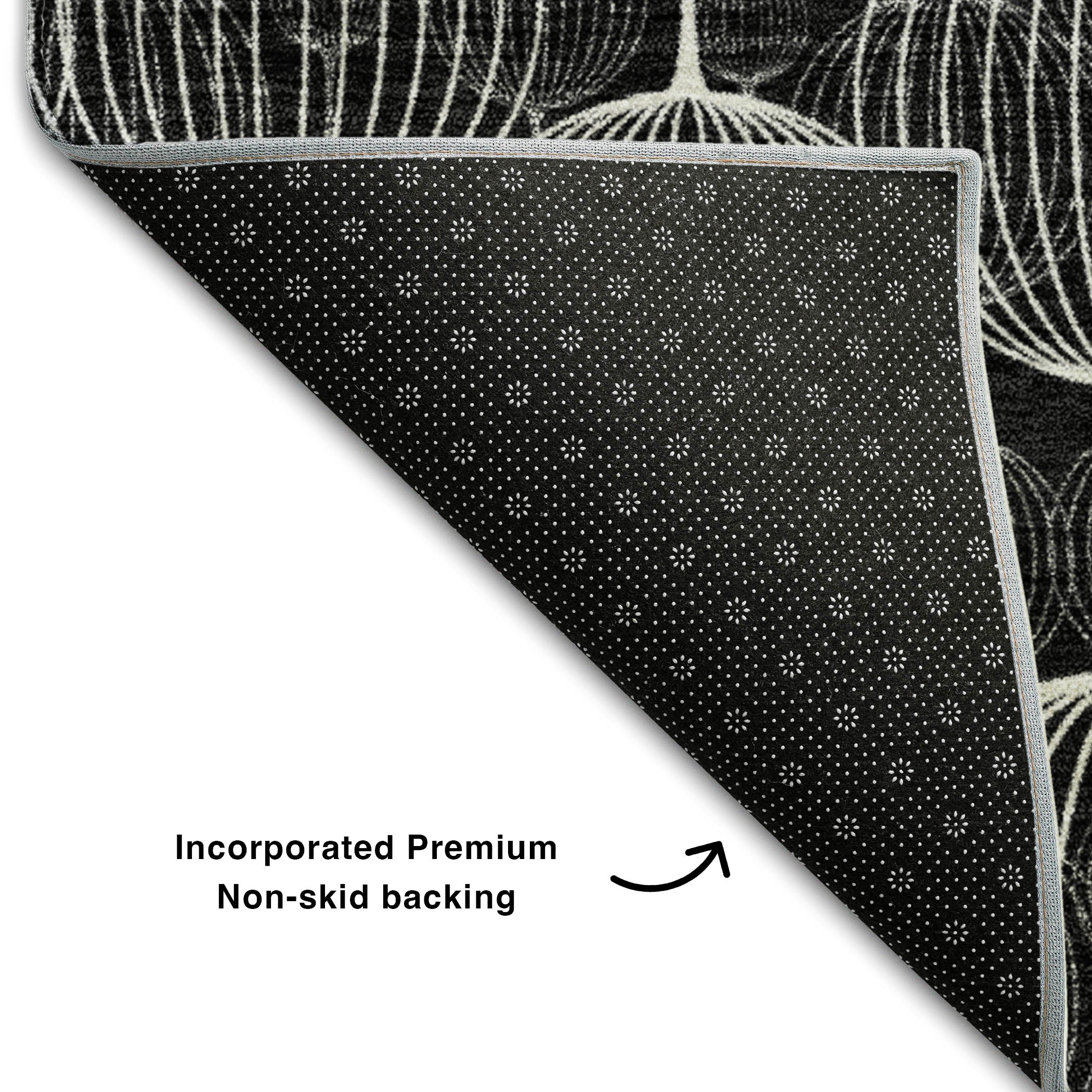 Dublin Machine Washable Transitional Black Rug 1'8" x 2'6" #shape_Rectangle