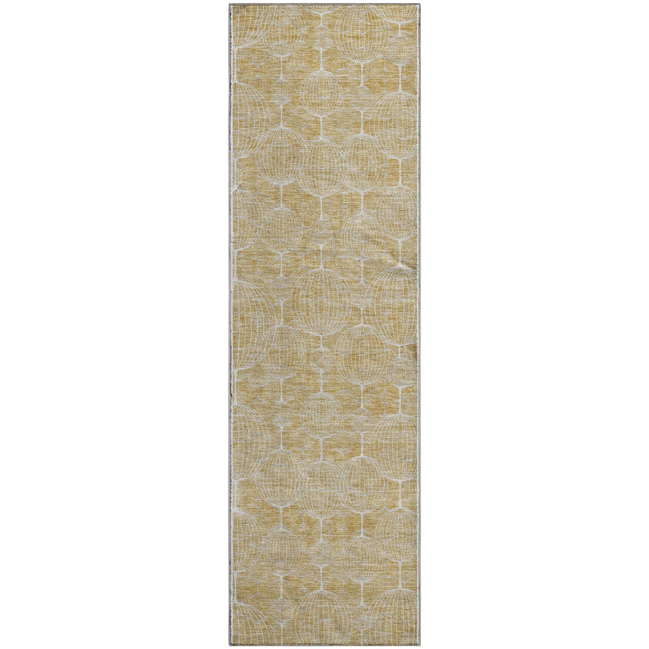 Dublin Machine Washable Transitional Gold Rug 2'3" x 7'6" #shape_Runner