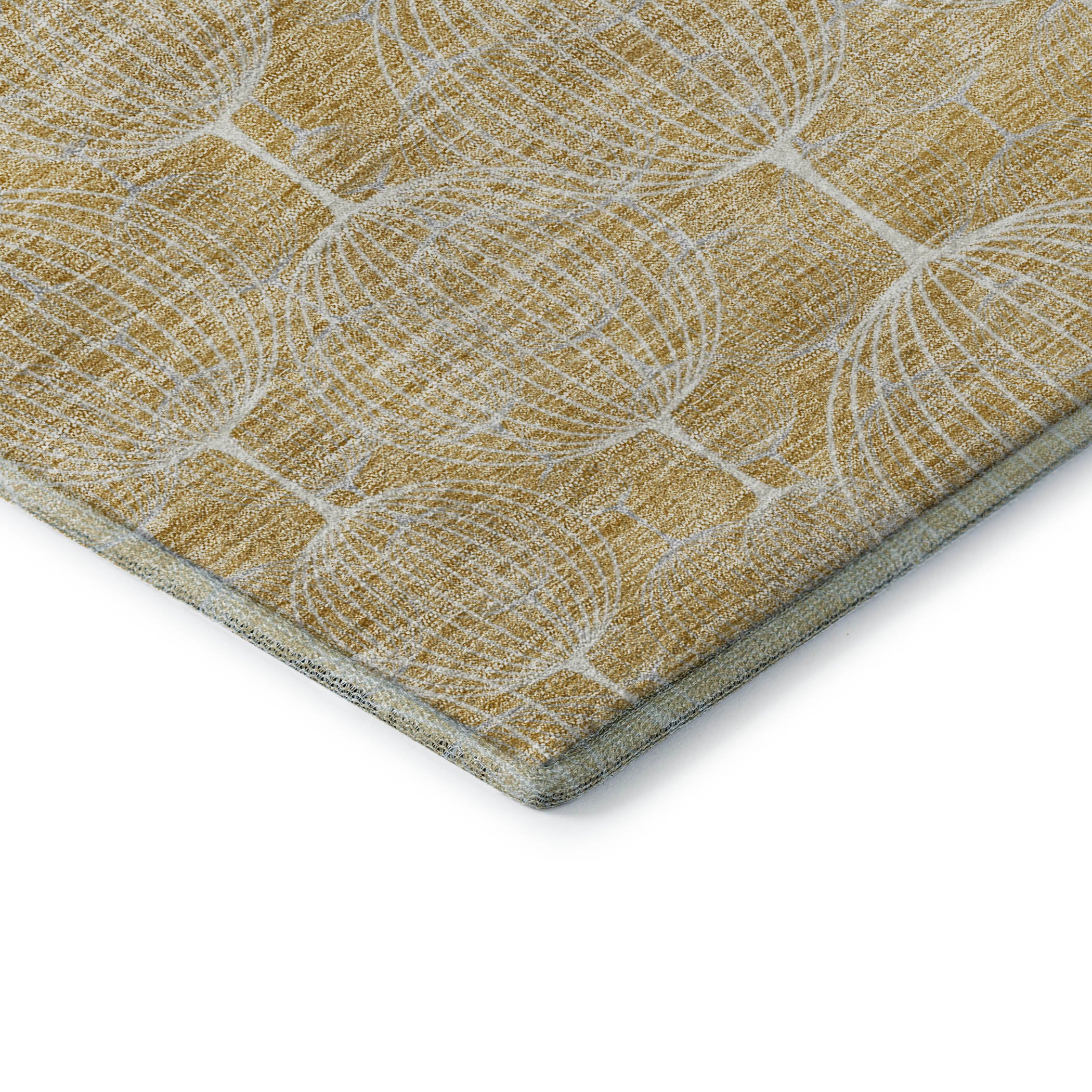 Dublin Machine Washable Transitional Gold Rug 1'8" x 2'6" #shape_Rectangle
