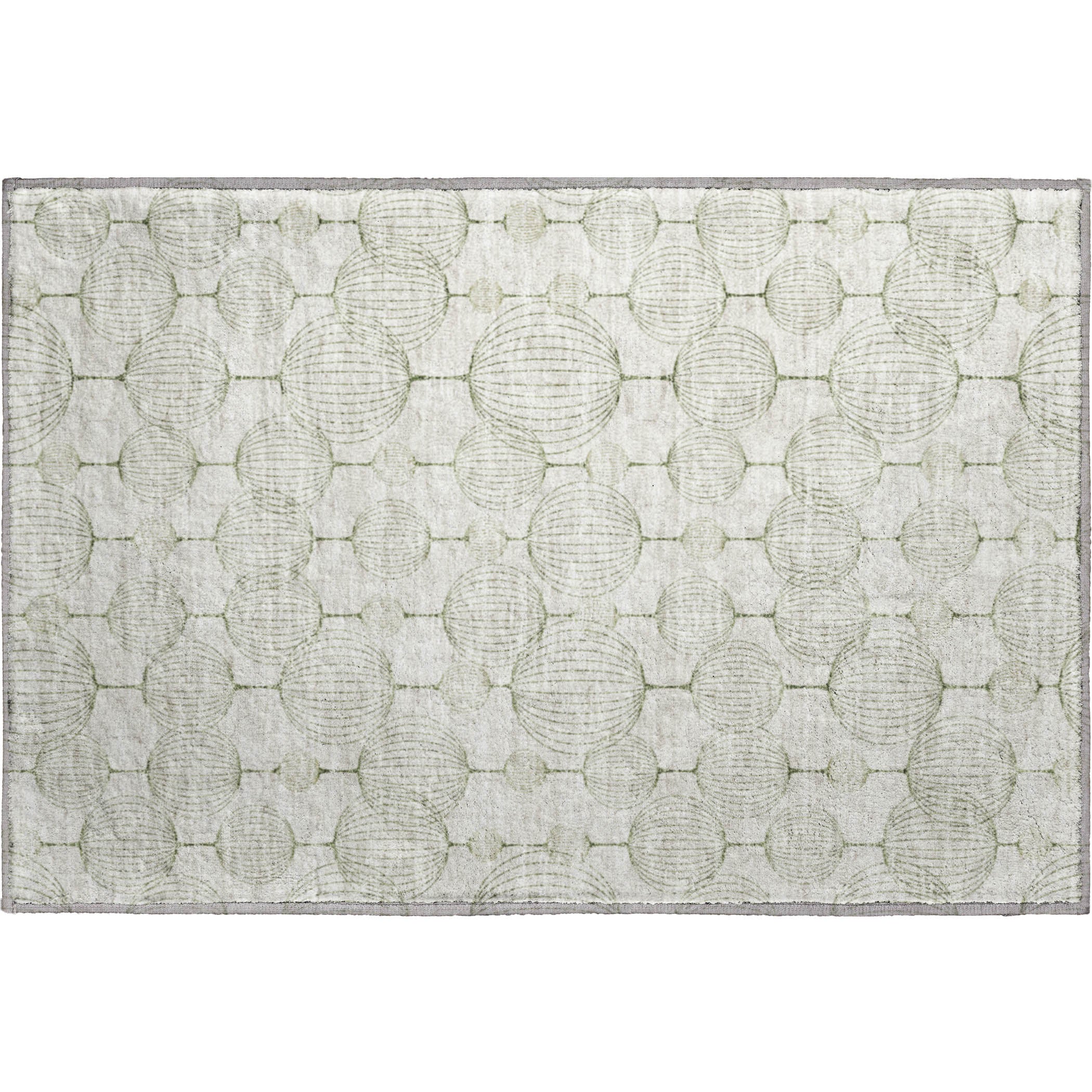 Dublin Machine Washable Transitional Green Rug 1'8" x 2'6" #shape_Rectangle