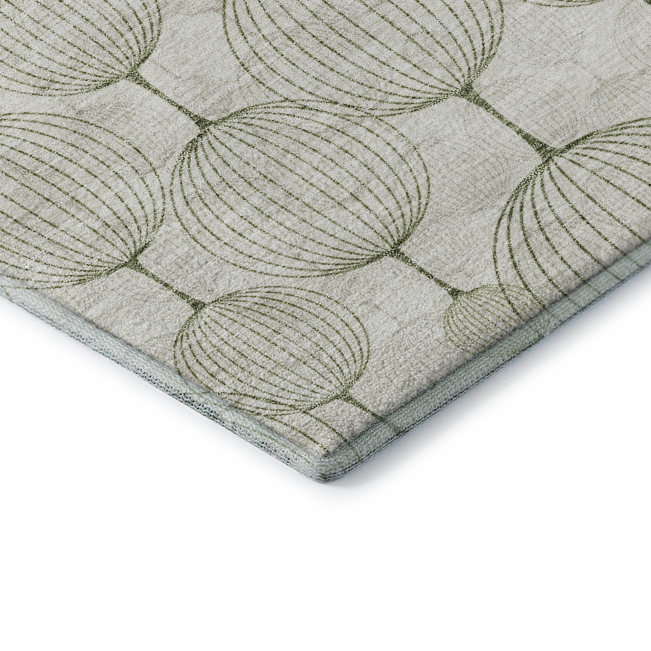 Dublin Machine Washable Transitional Green Rug 1'8" x 2'6" #shape_Rectangle