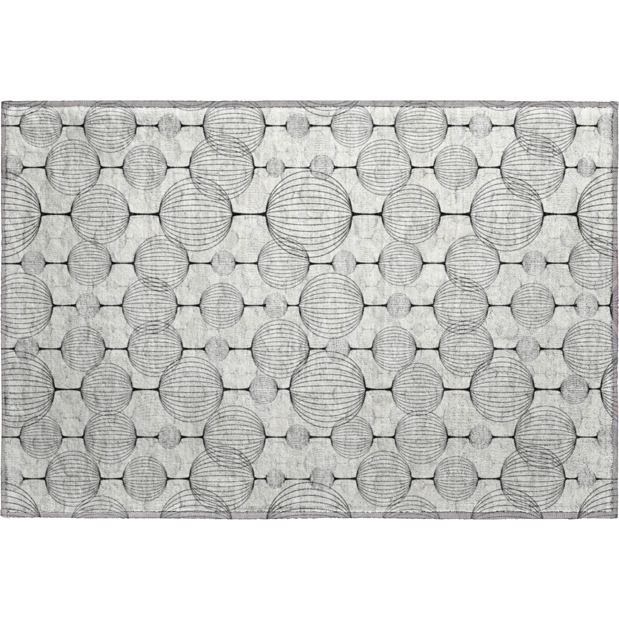 Dublin Machine Washable Transitional White Ivory Rug 1'8" x 2'6" #shape_Rectangle