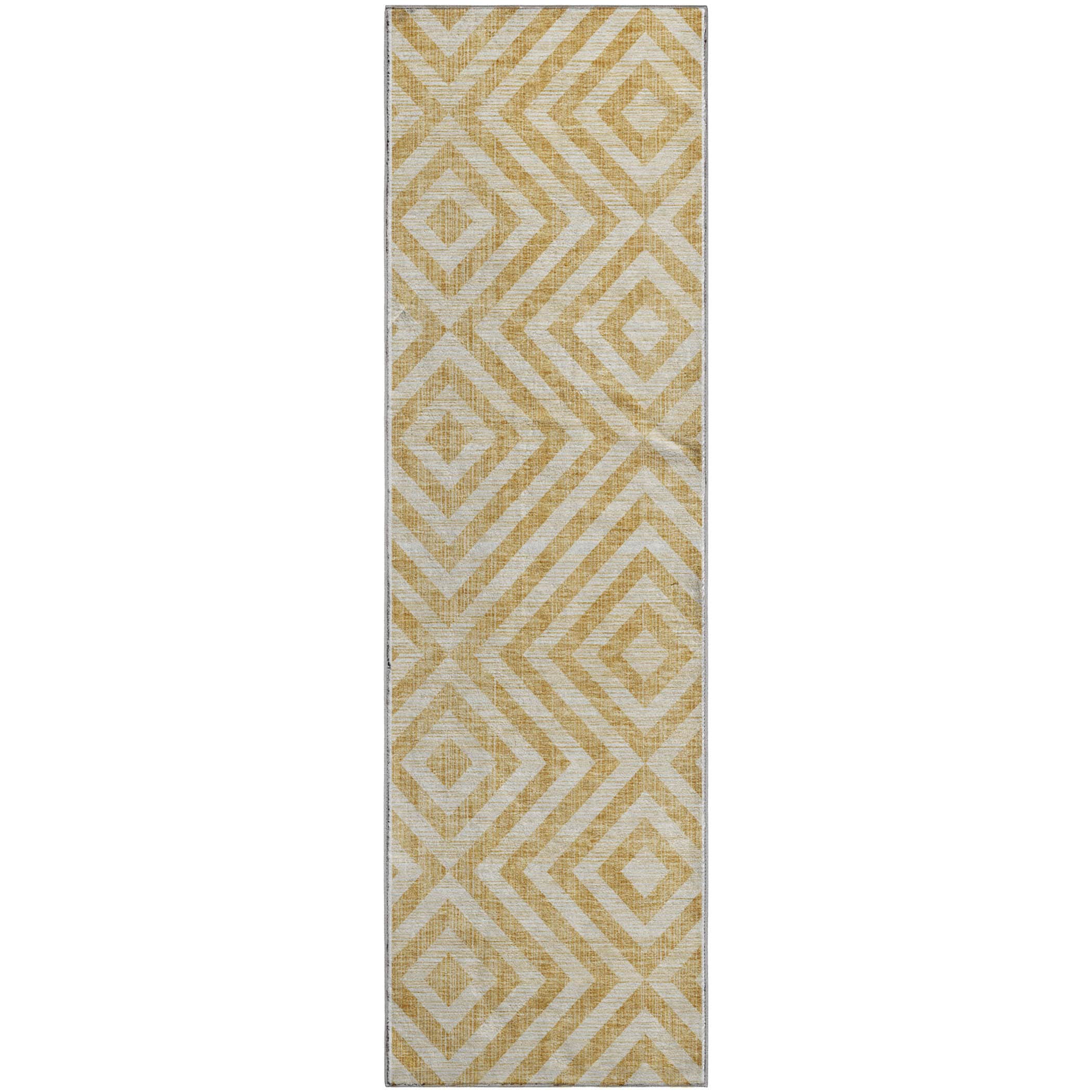 Kathmandu Machine Washable Transitional Gold Rug 2'3" x 7'6" #shape_Runner