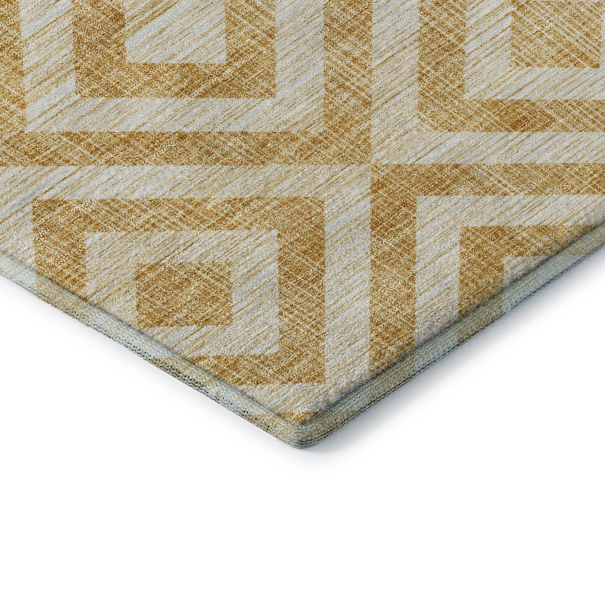 Kathmandu Machine Washable Transitional Gold Rug 1'8" x 2'6" #shape_Rectangle