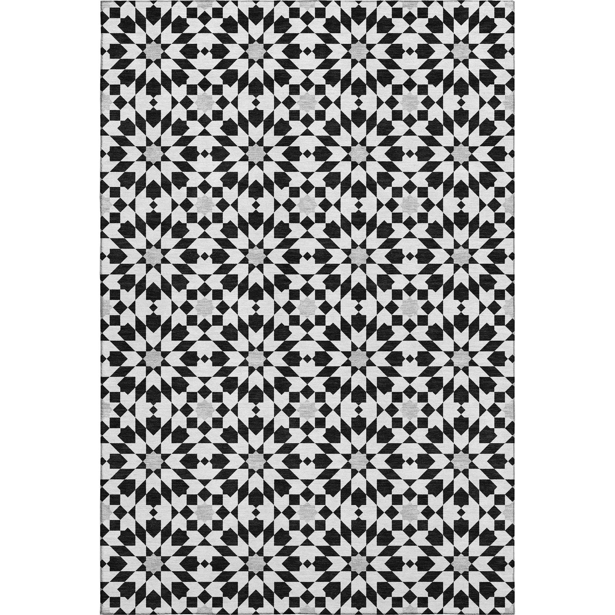 Queenstown Machine Washable Transitional Black Rug 2'6" x 3'10" #shape_Rectangle