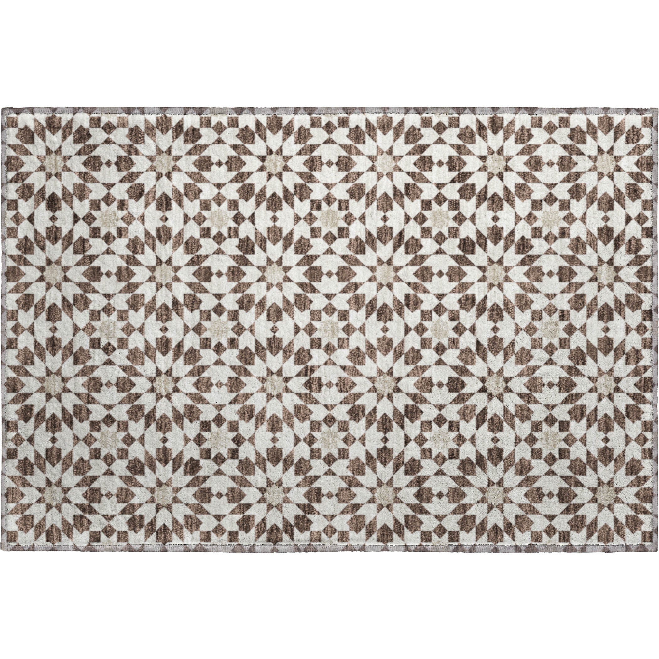 Queenstown Machine Washable Transitional Brown Rug 1'8" x 2'6" #shape_Rectangle