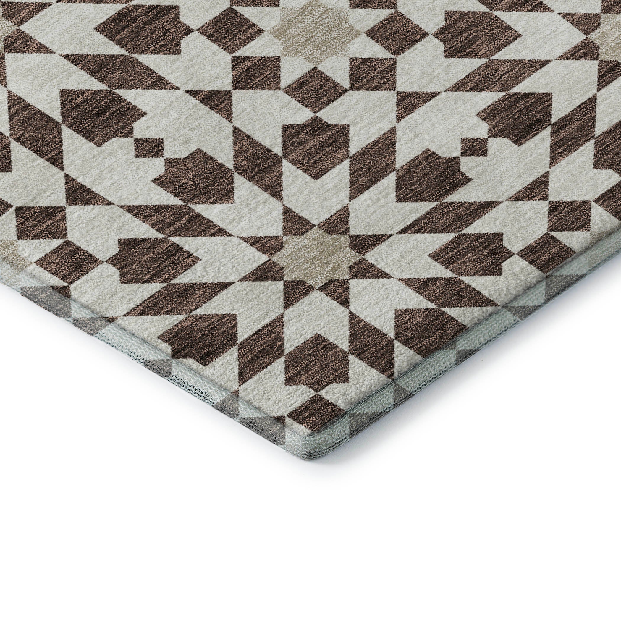 Queenstown Machine Washable Transitional Brown Rug 1'8" x 2'6" #shape_Rectangle