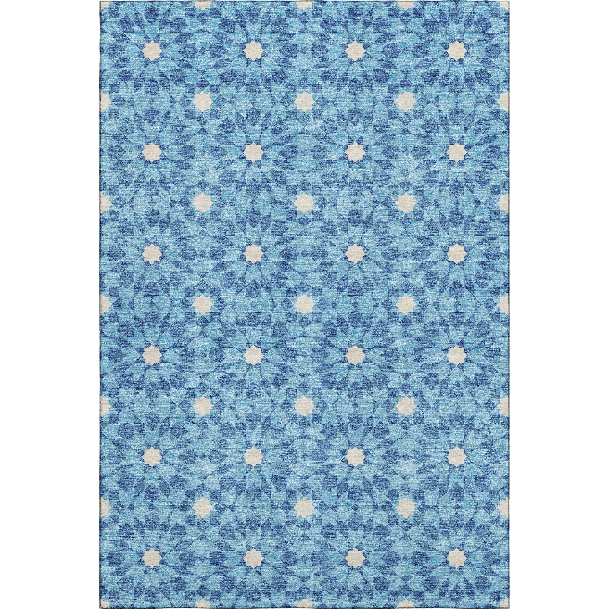 Queenstown Machine Washable Transitional Denim Blue Rug 2'6" x 3'10" #shape_Rectangle