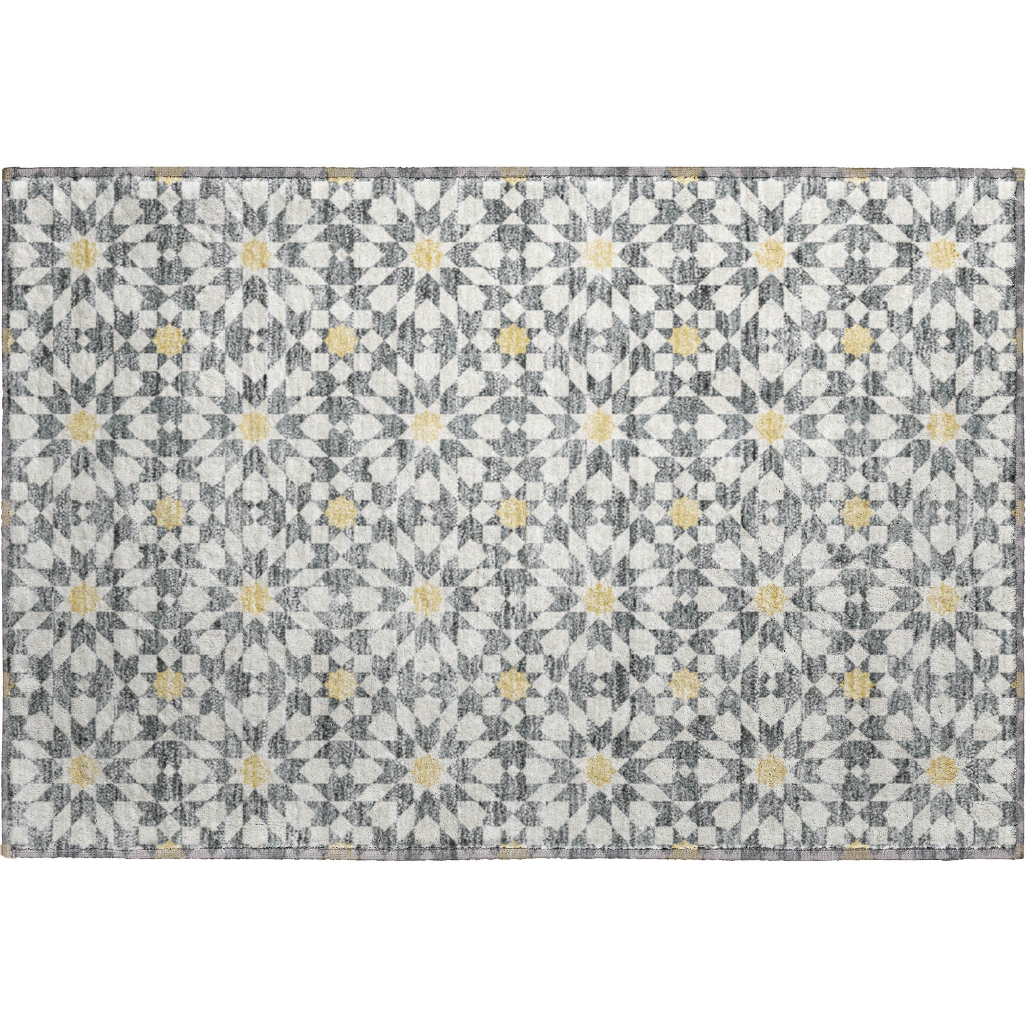 Queenstown Machine Washable Transitional Gray Rug 1'8" x 2'6" #shape_Rectangle