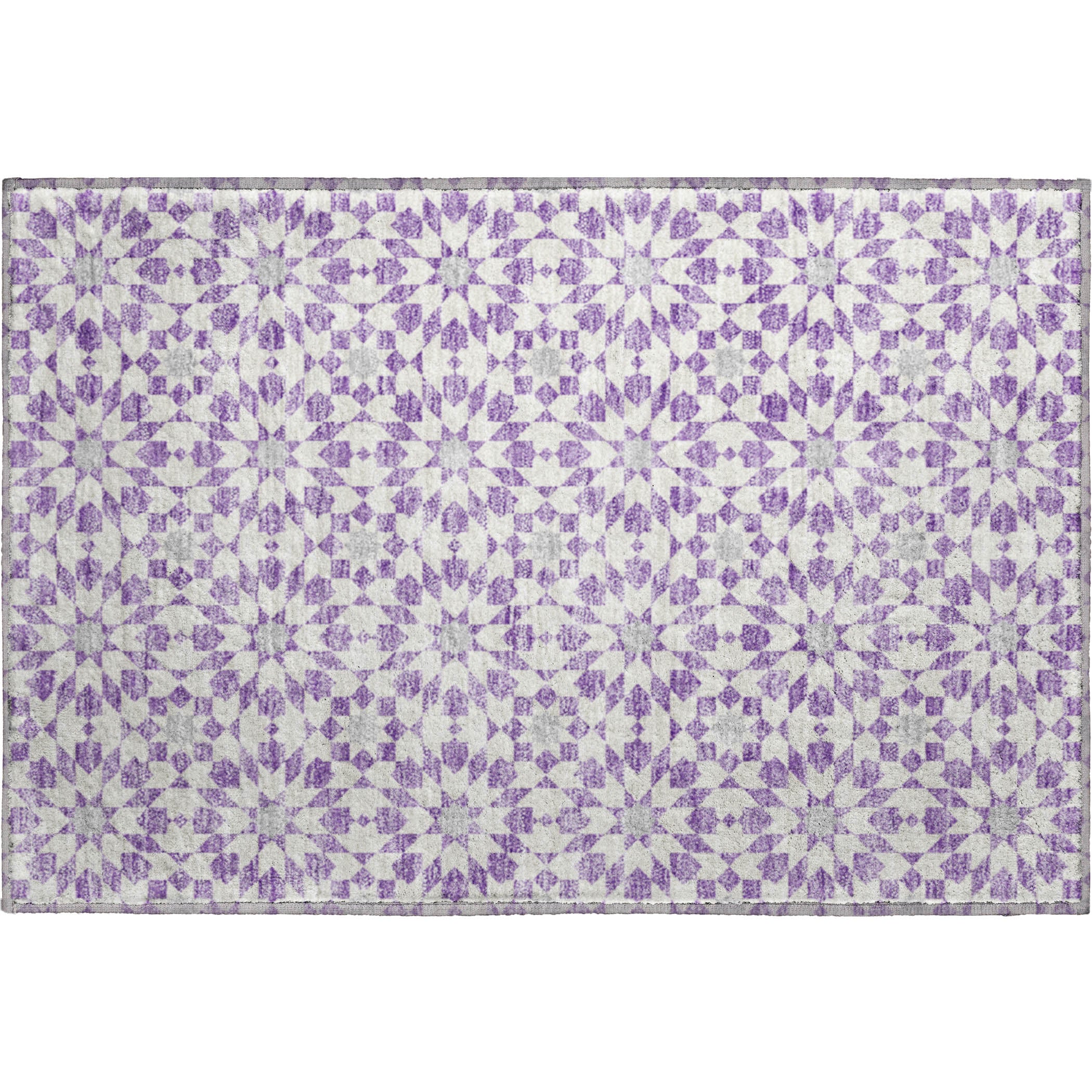 Queenstown Machine Washable Transitional Lavender Purple Rug 1'8" x 2'6" #shape_Rectangle