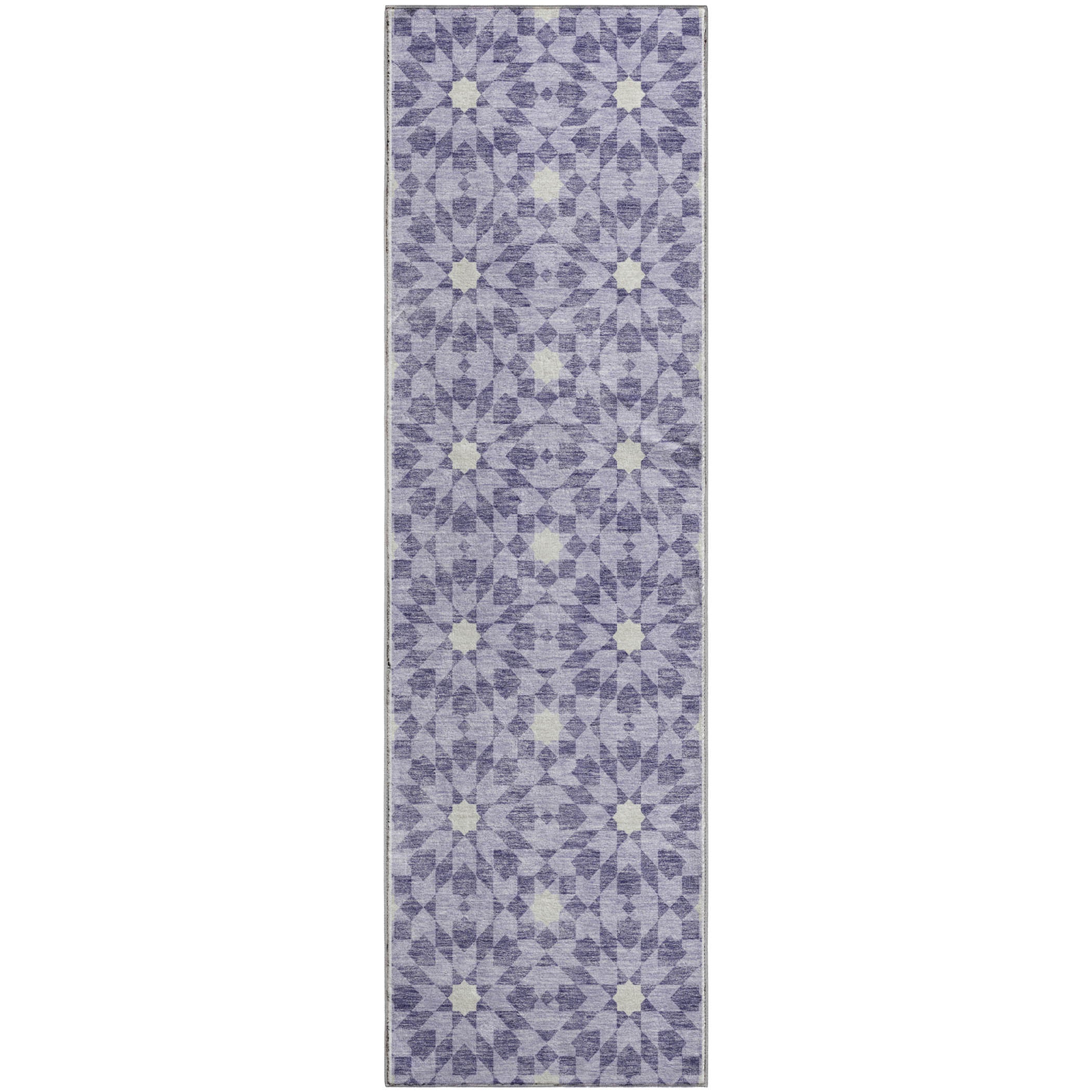 Queenstown Machine Washable Transitional Lilac Purple Rug 2'3" x 7'6" #shape_Runner
