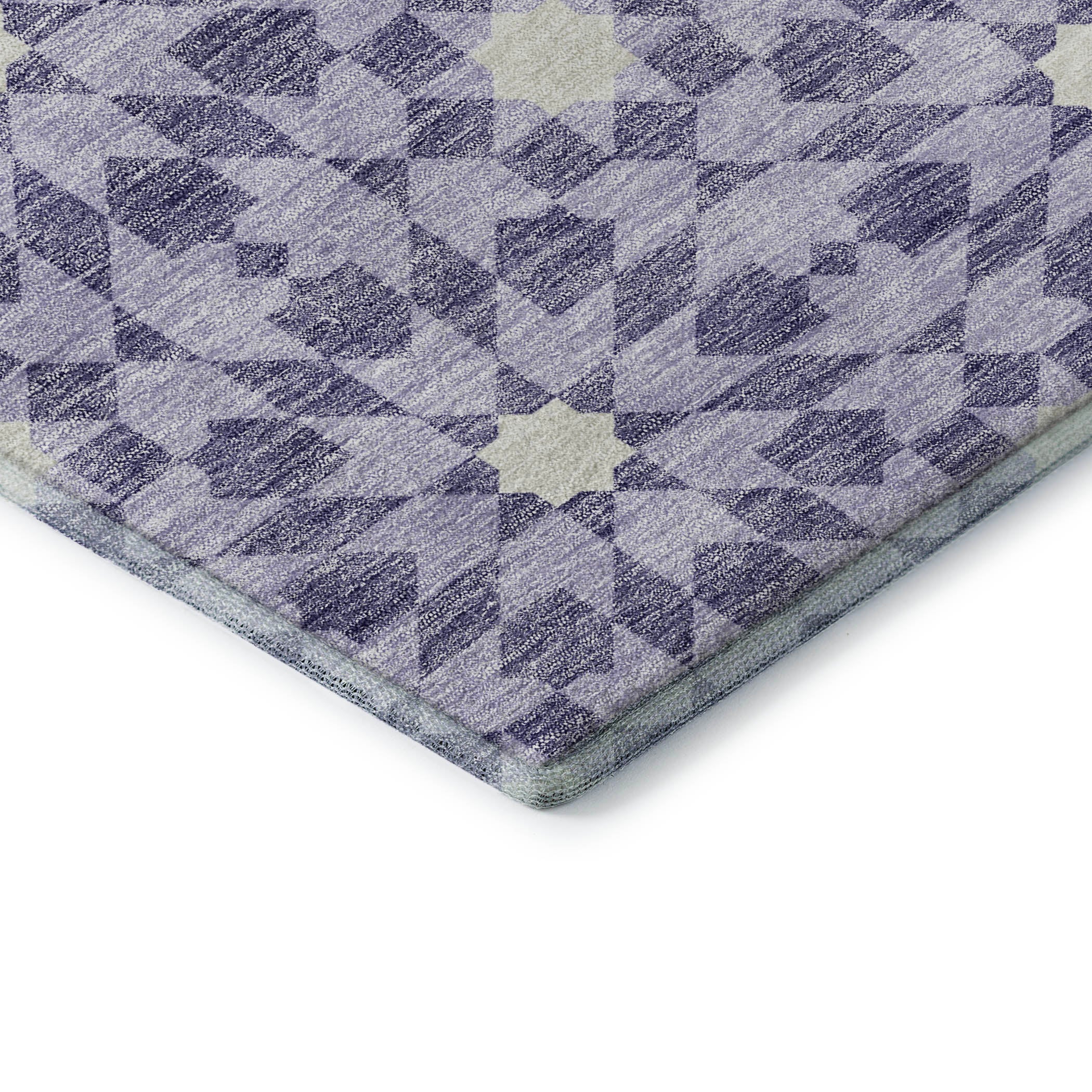 Queenstown Machine Washable Transitional Lilac Purple Rug 1'8" x 2'6" #shape_Rectangle