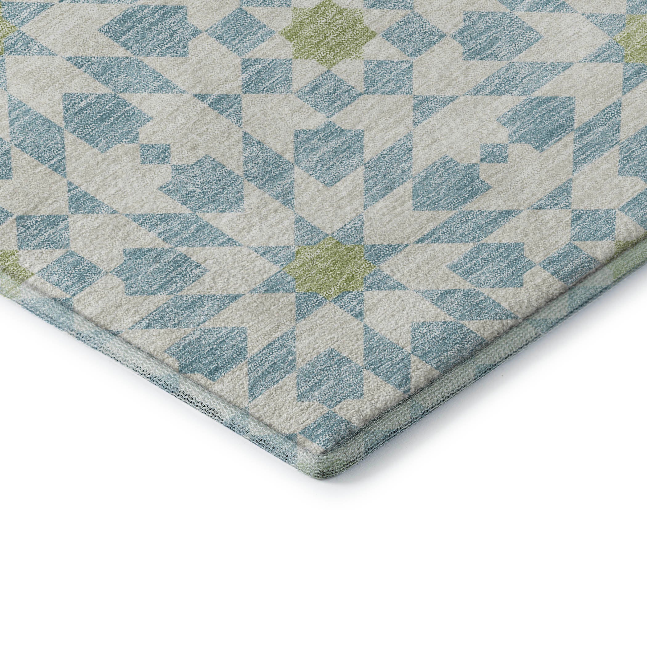 Queenstown Machine Washable Transitional Sky Blue Rug 1'8" x 2'6" #shape_Rectangle