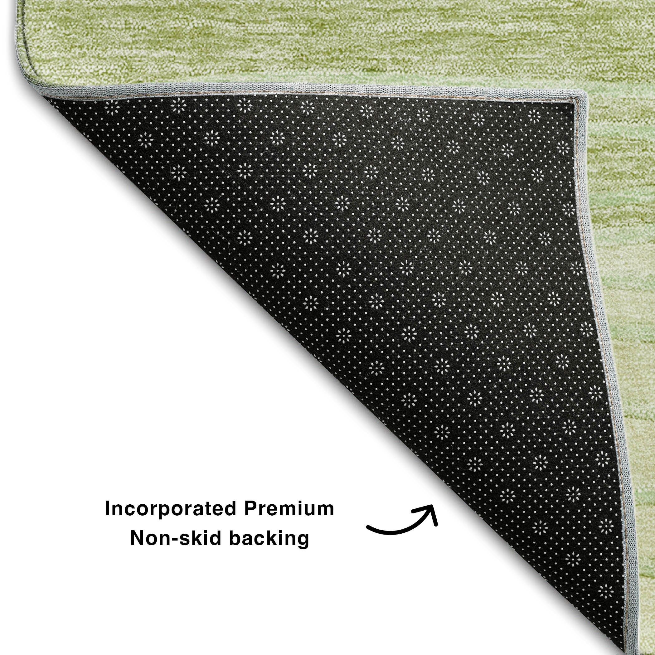 Seoul Machine Washable Transitional Aloe Green Rug 1'8" x 2'6" #shape_Rectangle
