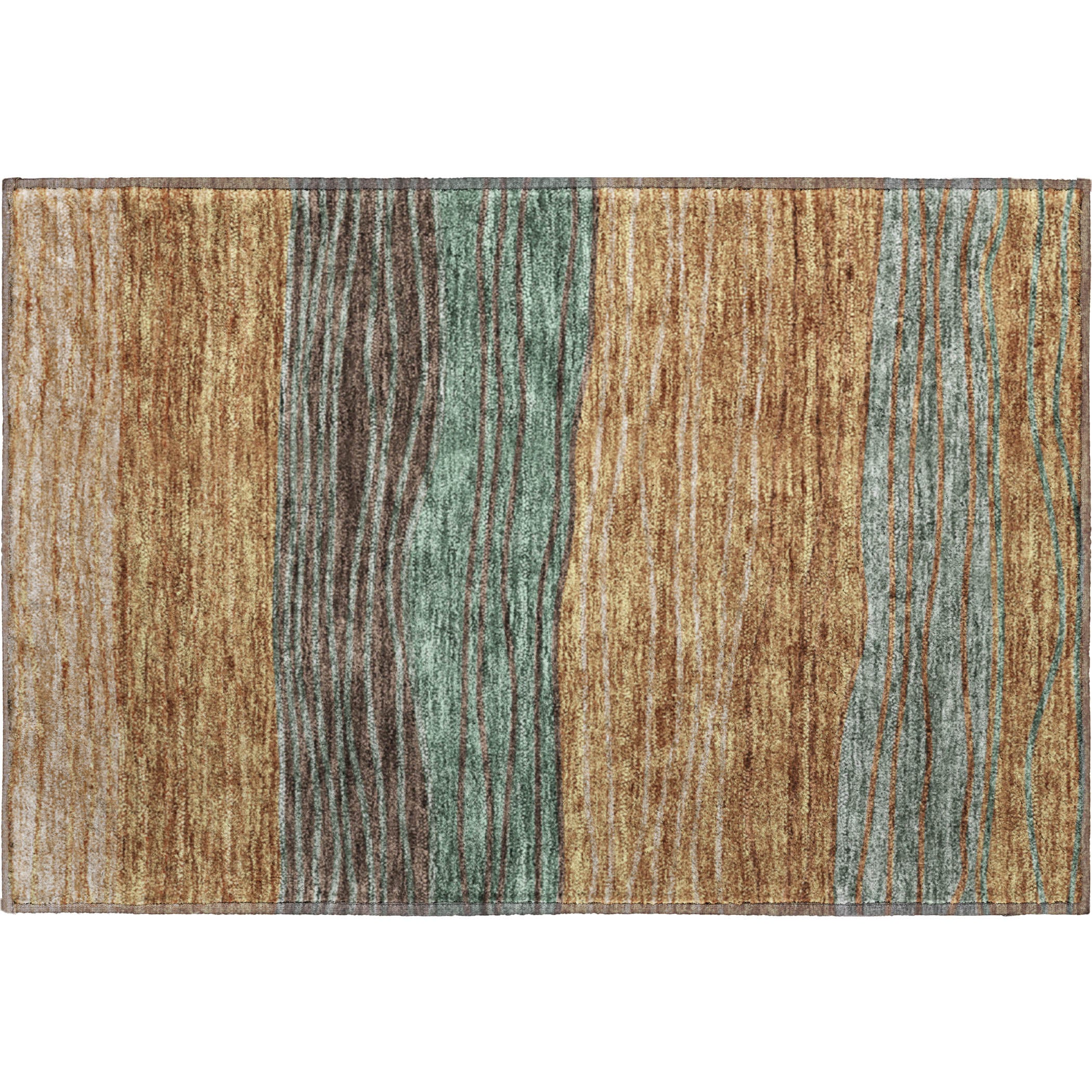 Seoul Machine Washable Transitional Terracotta Orange Rug 1'8" x 2'6" #shape_Rectangle