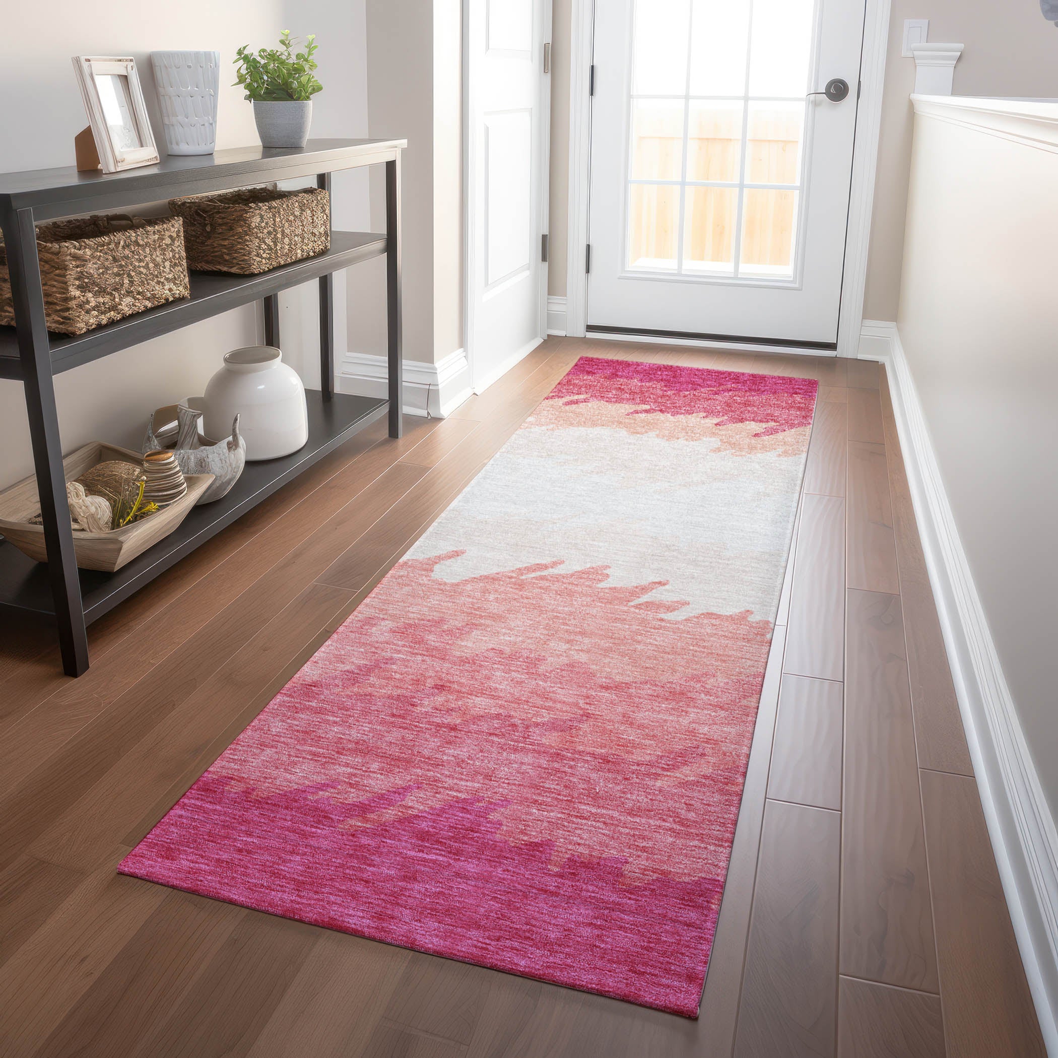 Tallinn Machine Washable Transitional Blush Pink Rug 2'3" x 7'6" #shape_Runner