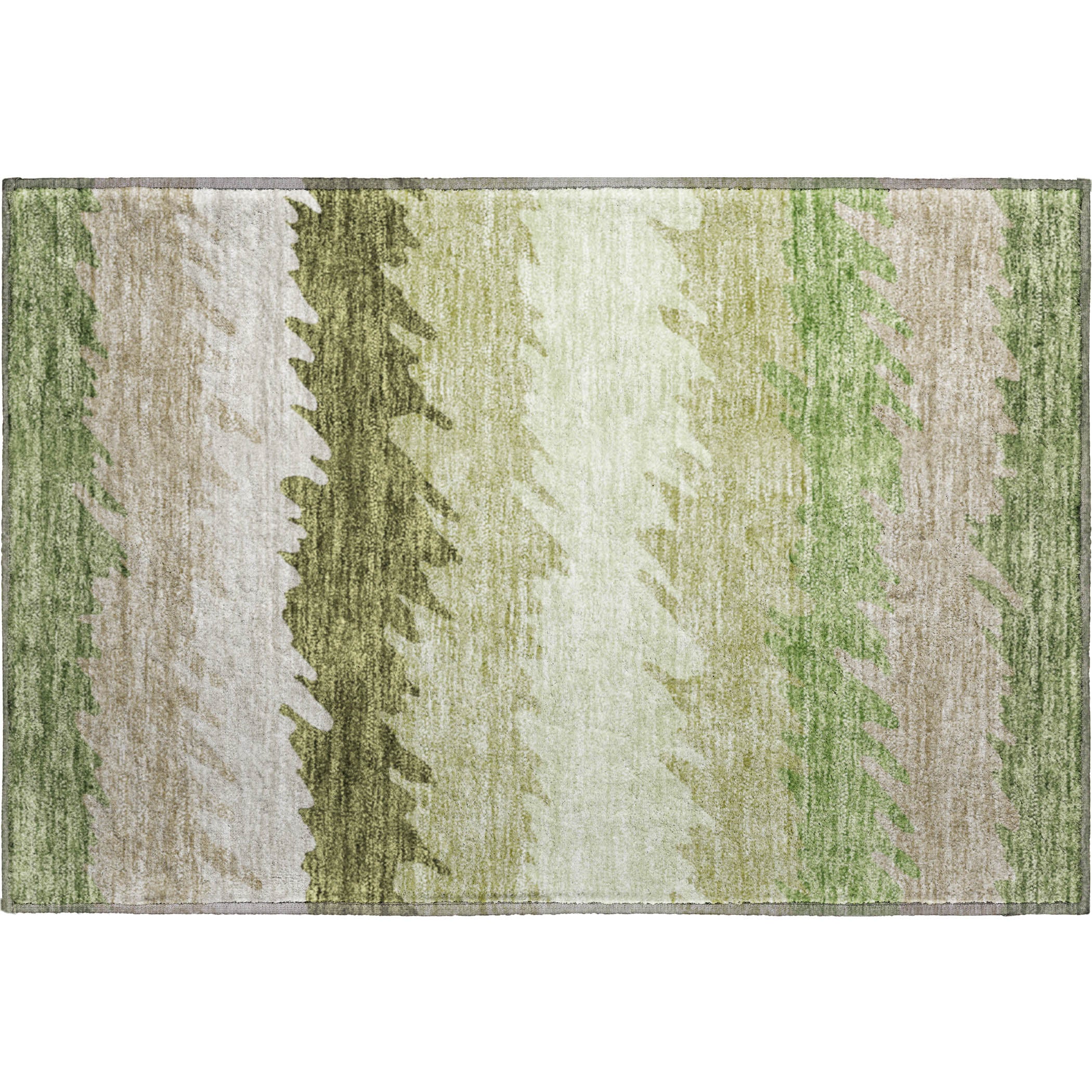 Tallinn Machine Washable Transitional Green Rug 1'8" x 2'6" #shape_Rectangle