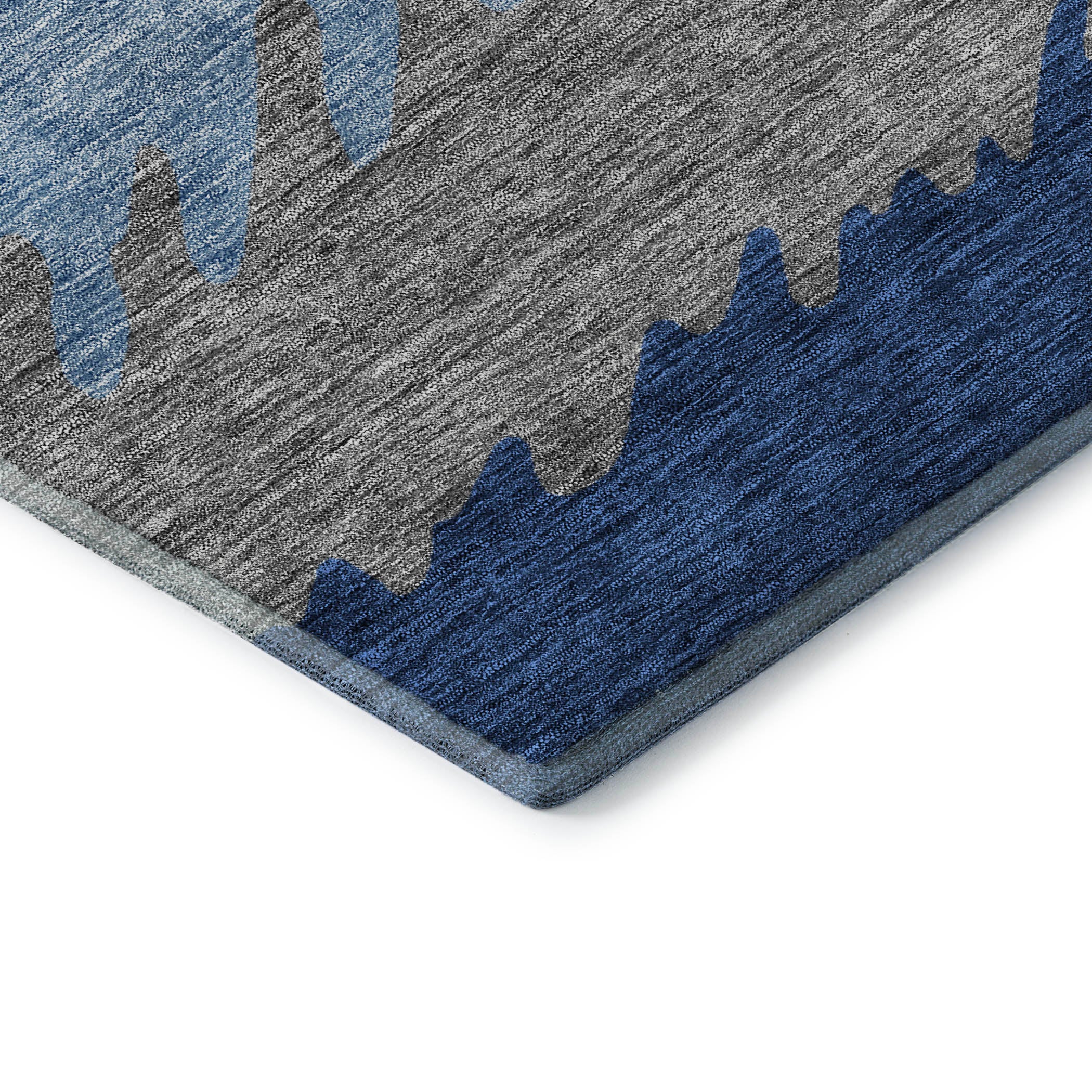 Tallinn Machine Washable Transitional Navy Blue Rug 1'8" x 2'6" #shape_Rectangle