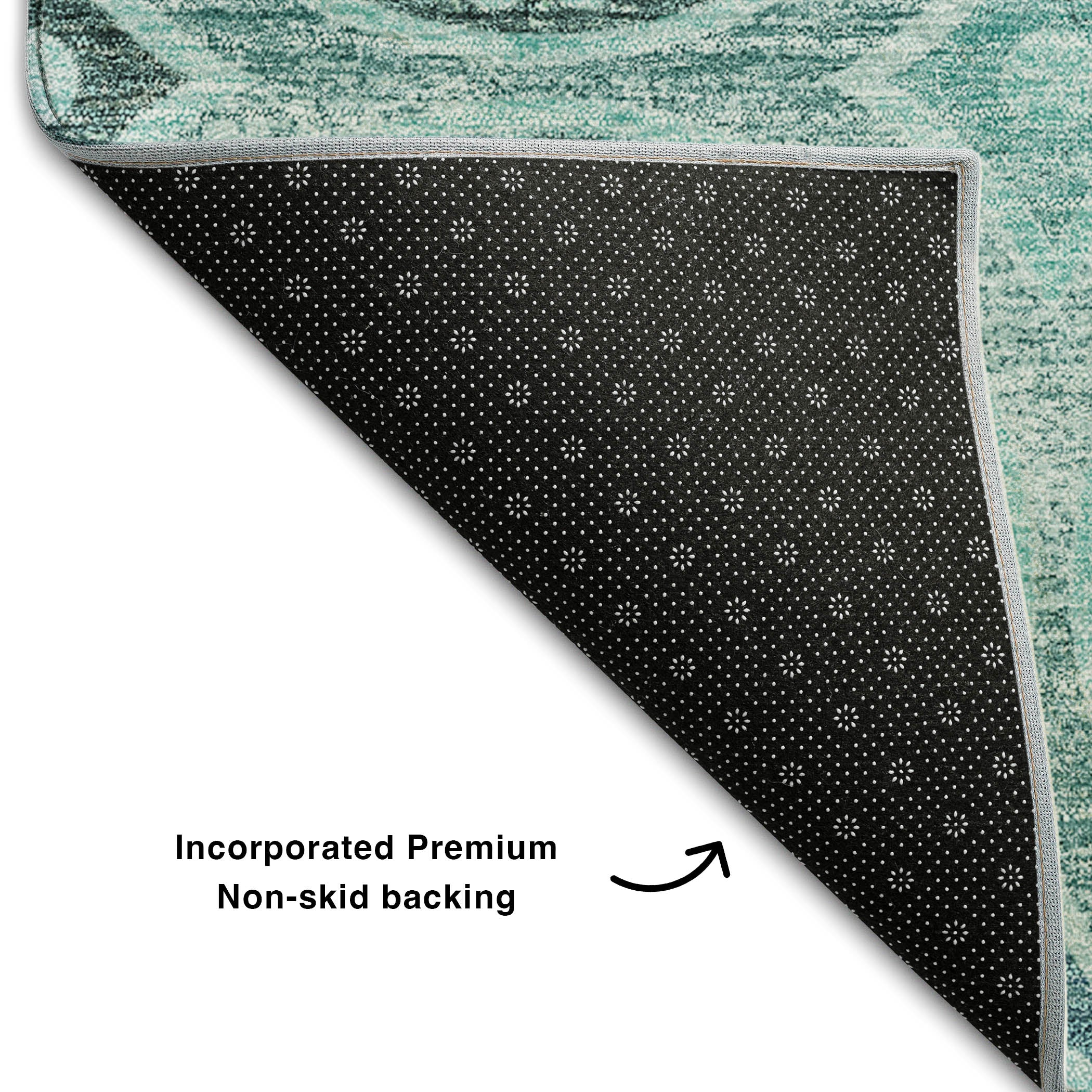 Marrakech Machine Washable Transitional Teal Rug 1'8" x 2'6" #shape_Rectangle