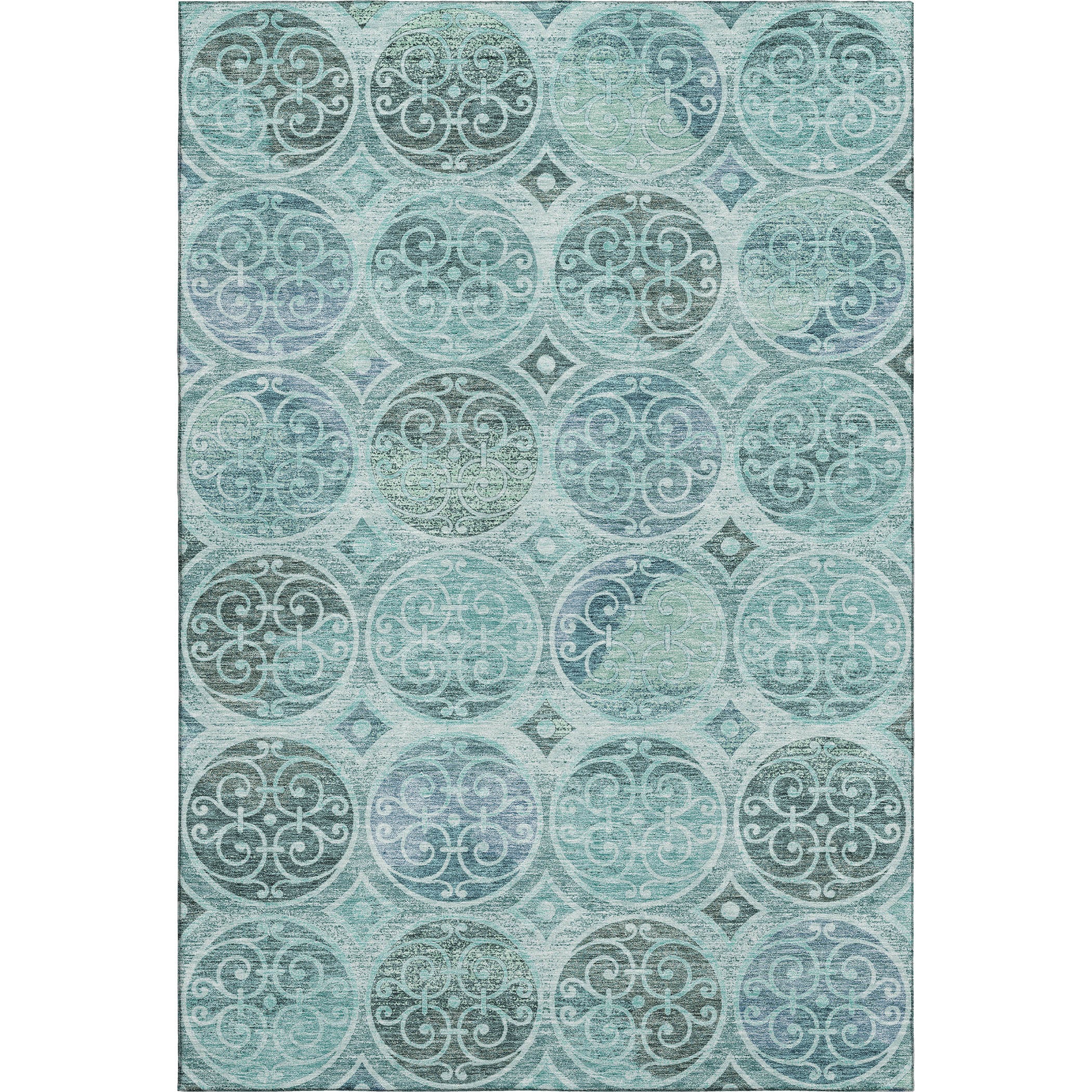 Marrakech Machine Washable Transitional Teal Rug 2'6" x 3'10" #shape_Rectangle