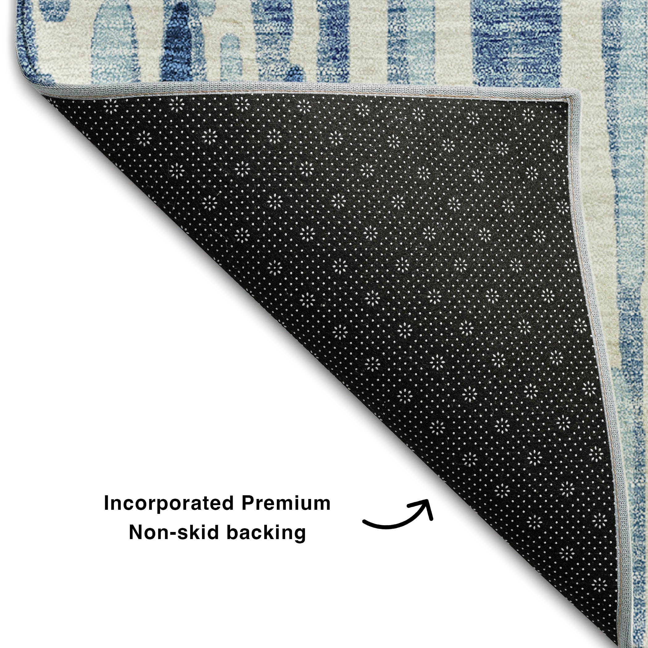 Cartagena Machine Washable Transitional Blue Rug 1'8" x 2'6" #shape_Rectangle