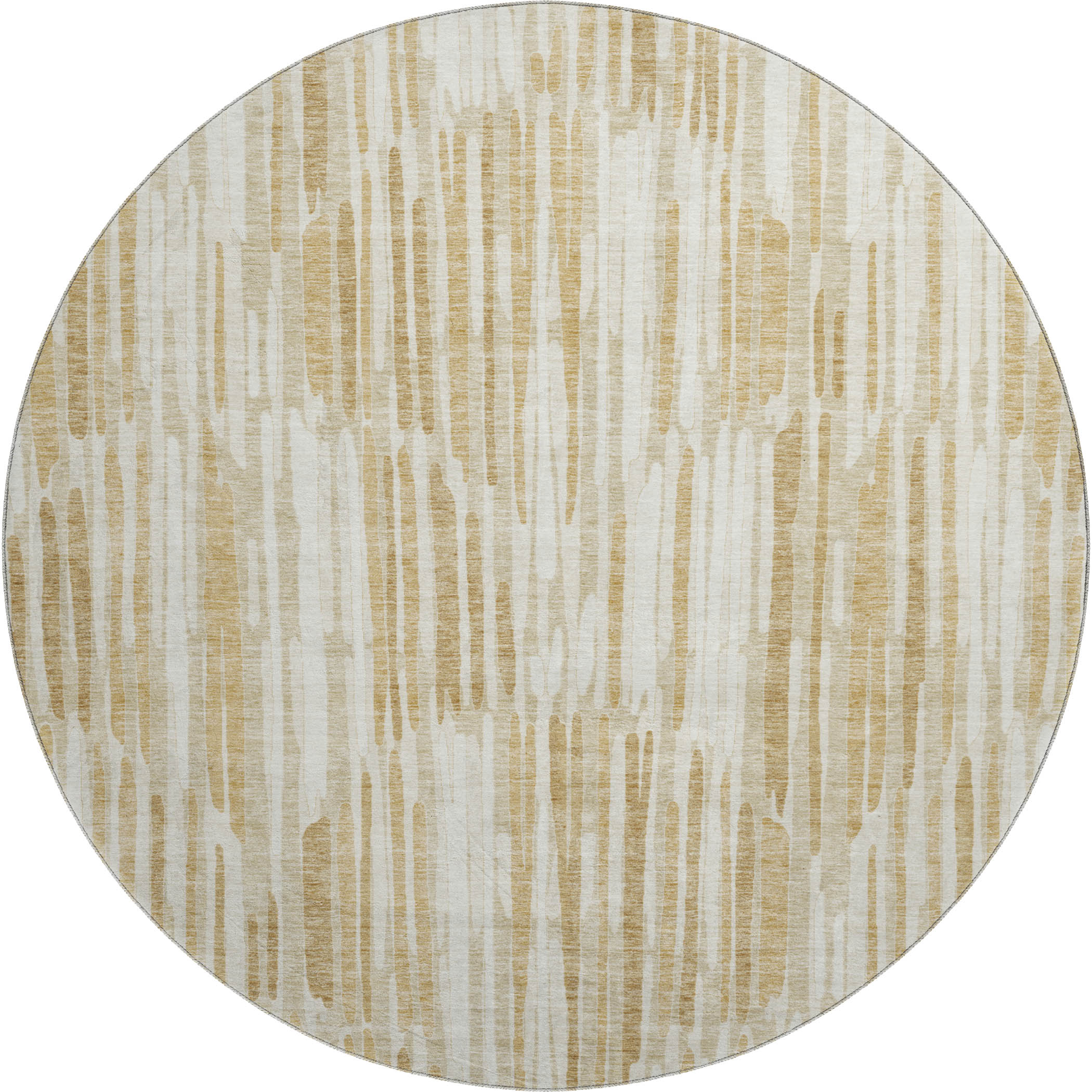Cartagena Machine Washable Transitional Gold Rug 8' x 8' #shape_Round