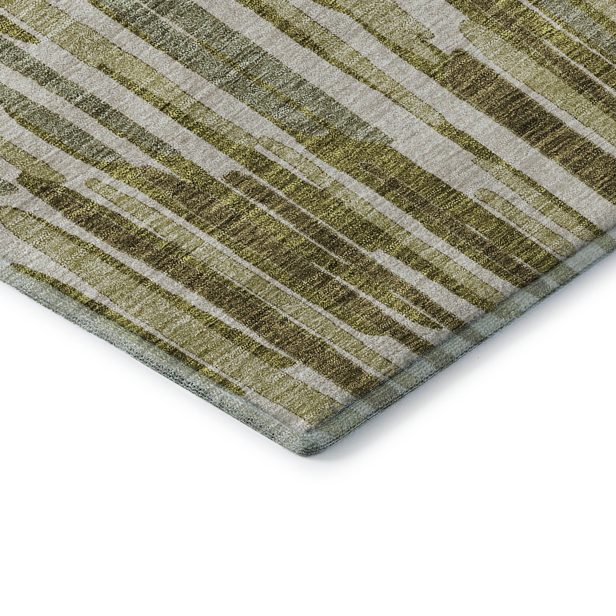Cartagena Machine Washable Transitional Olive Green Rug 1'8" x 2'6" #shape_Rectangle