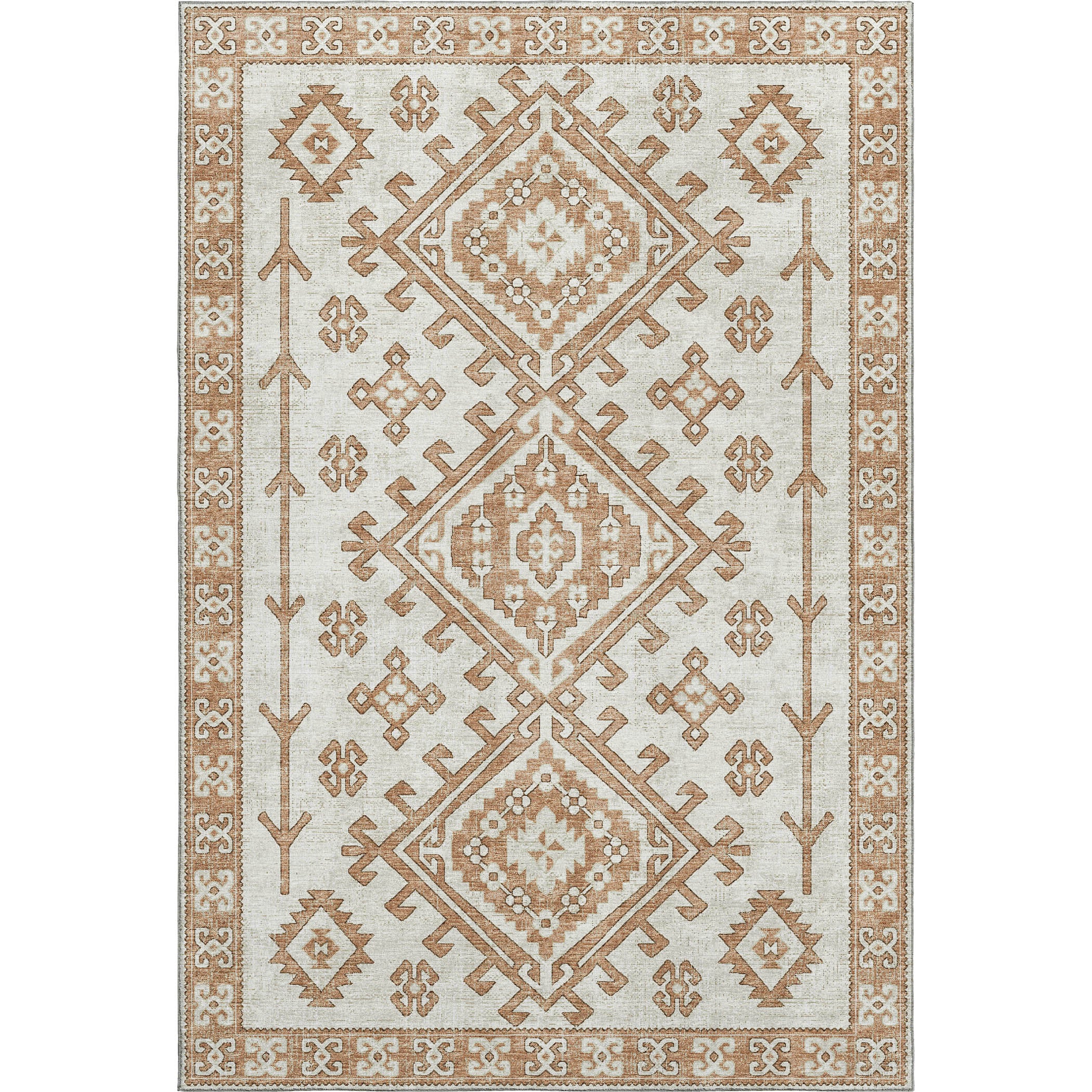Zanzibar Machine Washable Transitional Canyon Orange Rug 2'6" x 3'10" #shape_Rectangle