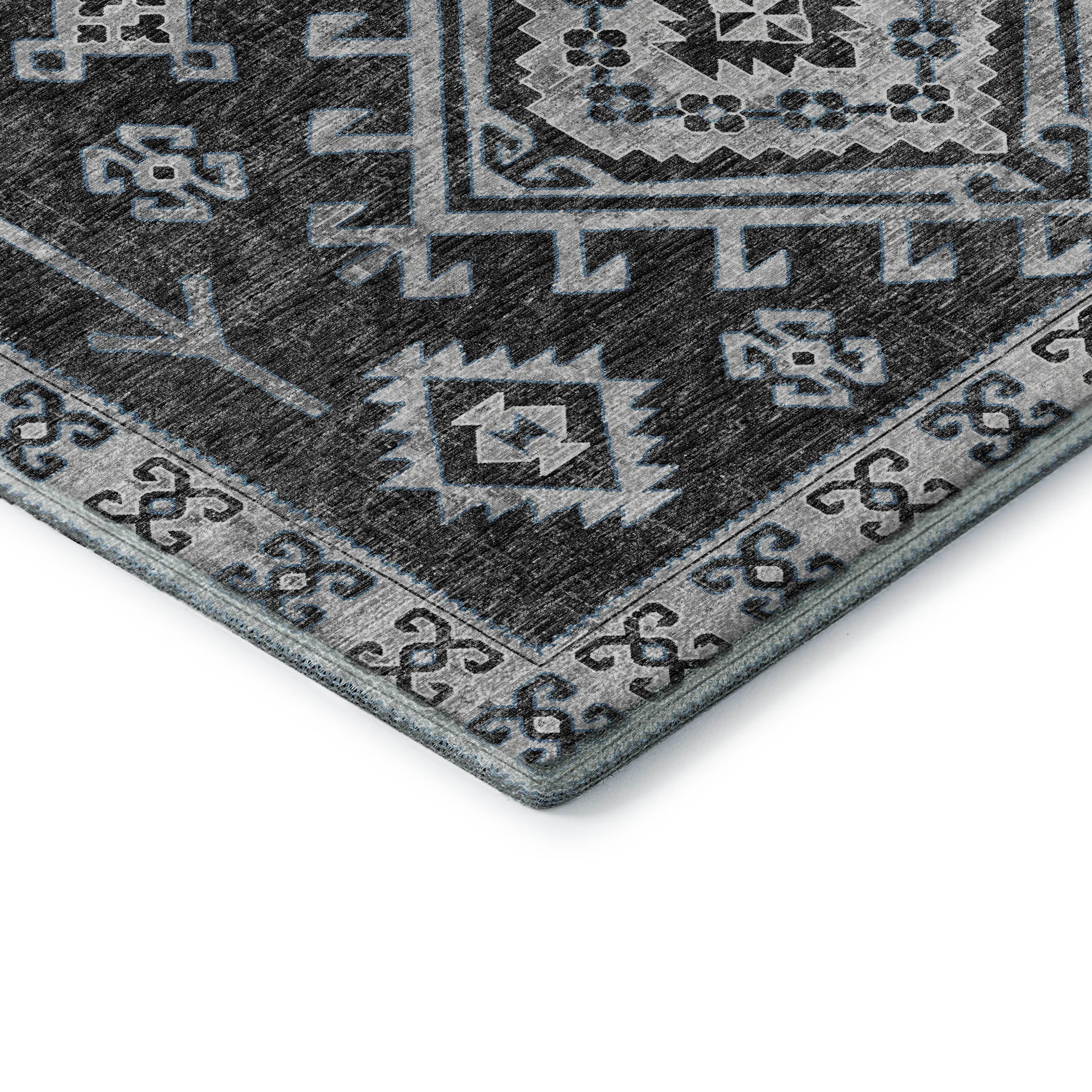 Zanzibar Machine Washable Transitional Shadow Gray Rug 1'8" x 2'6" #shape_Rectangle