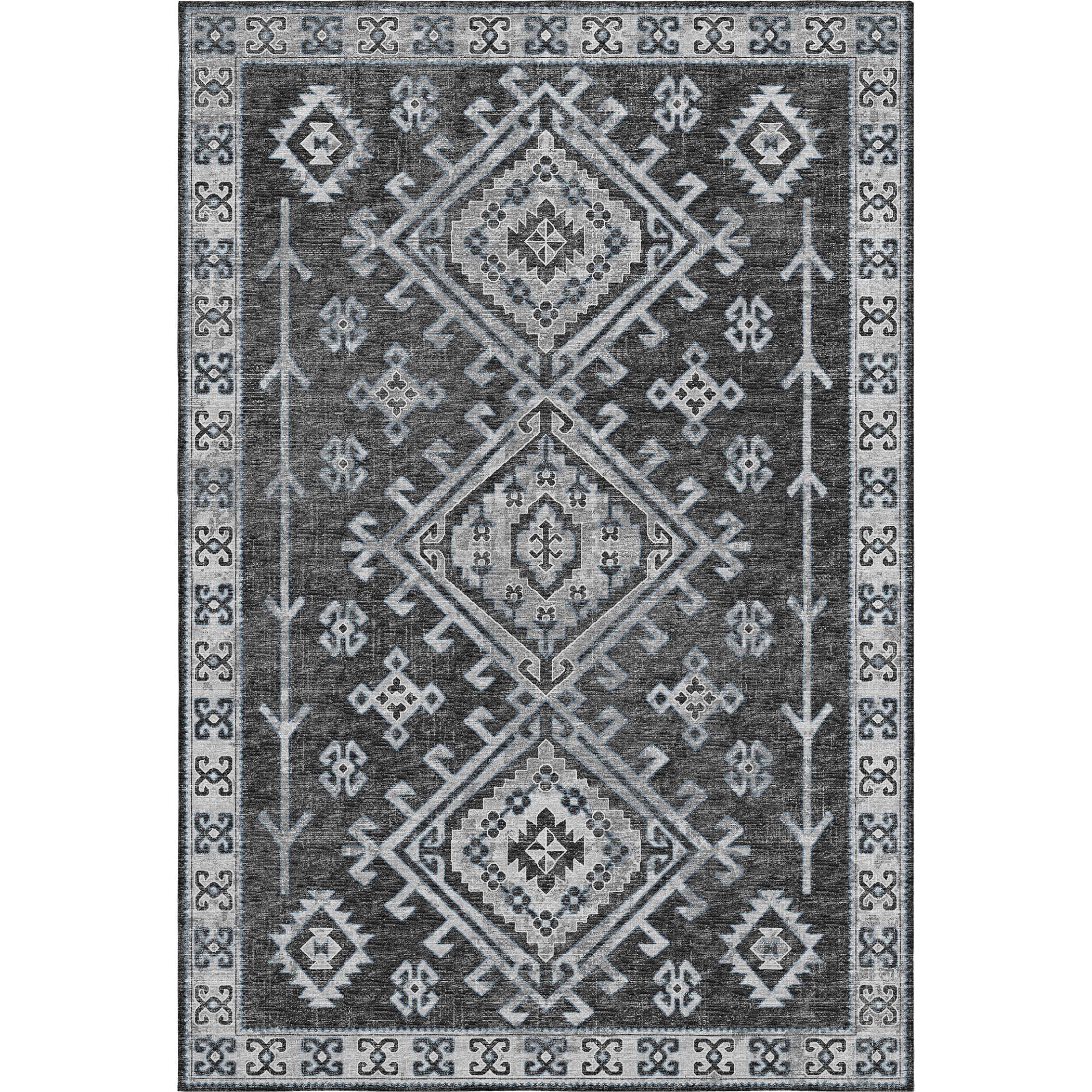 Zanzibar Machine Washable Transitional Shadow Gray Rug 2'6" x 3'10" #shape_Rectangle
