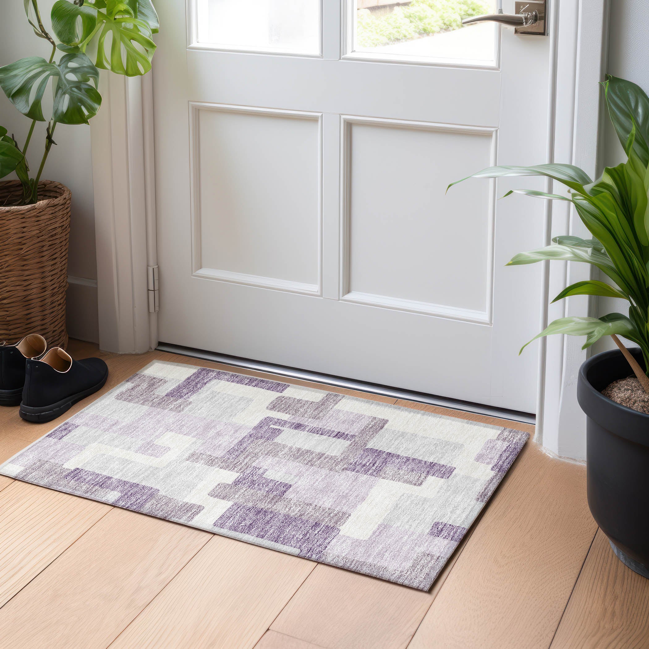 Marrakech Machine Washable Transitional Lavender Purple Rug 1'8" x 2'6" #shape_Rectangle