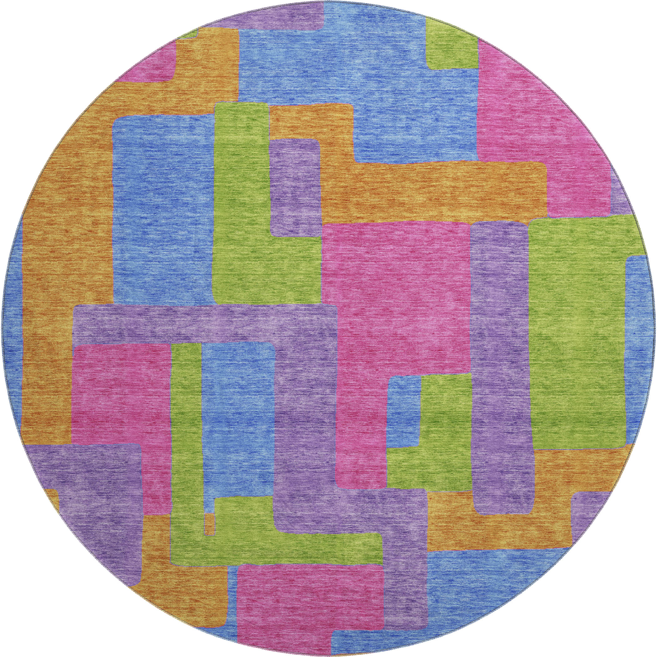 Marrakech Machine Washable Transitional Purple Rug 8' x 8' #shape_Round