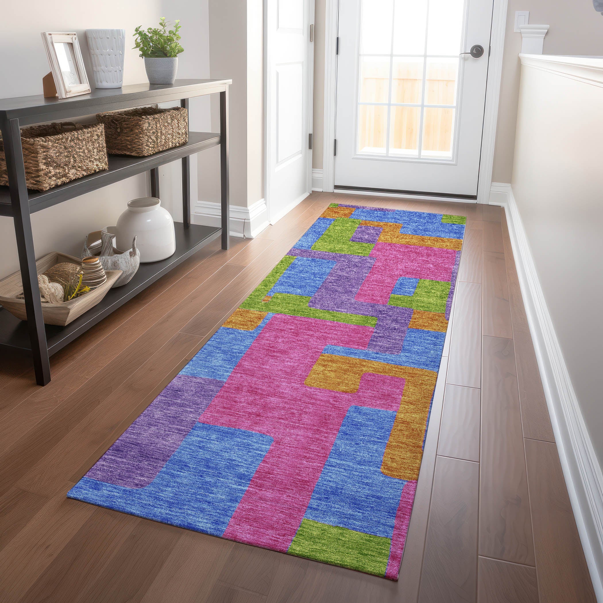 Marrakech Machine Washable Transitional Purple Rug 2'3" x 7'6" #shape_Runner