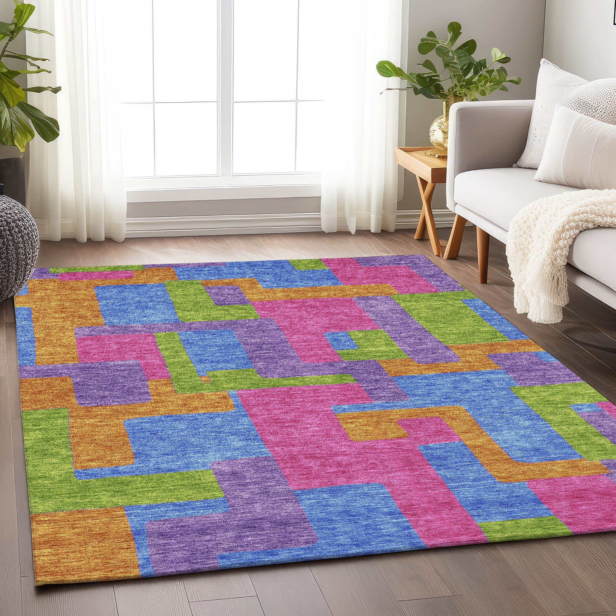 Marrakech Machine Washable Transitional Purple Rug 2'6" x 3'10" #shape_Rectangle