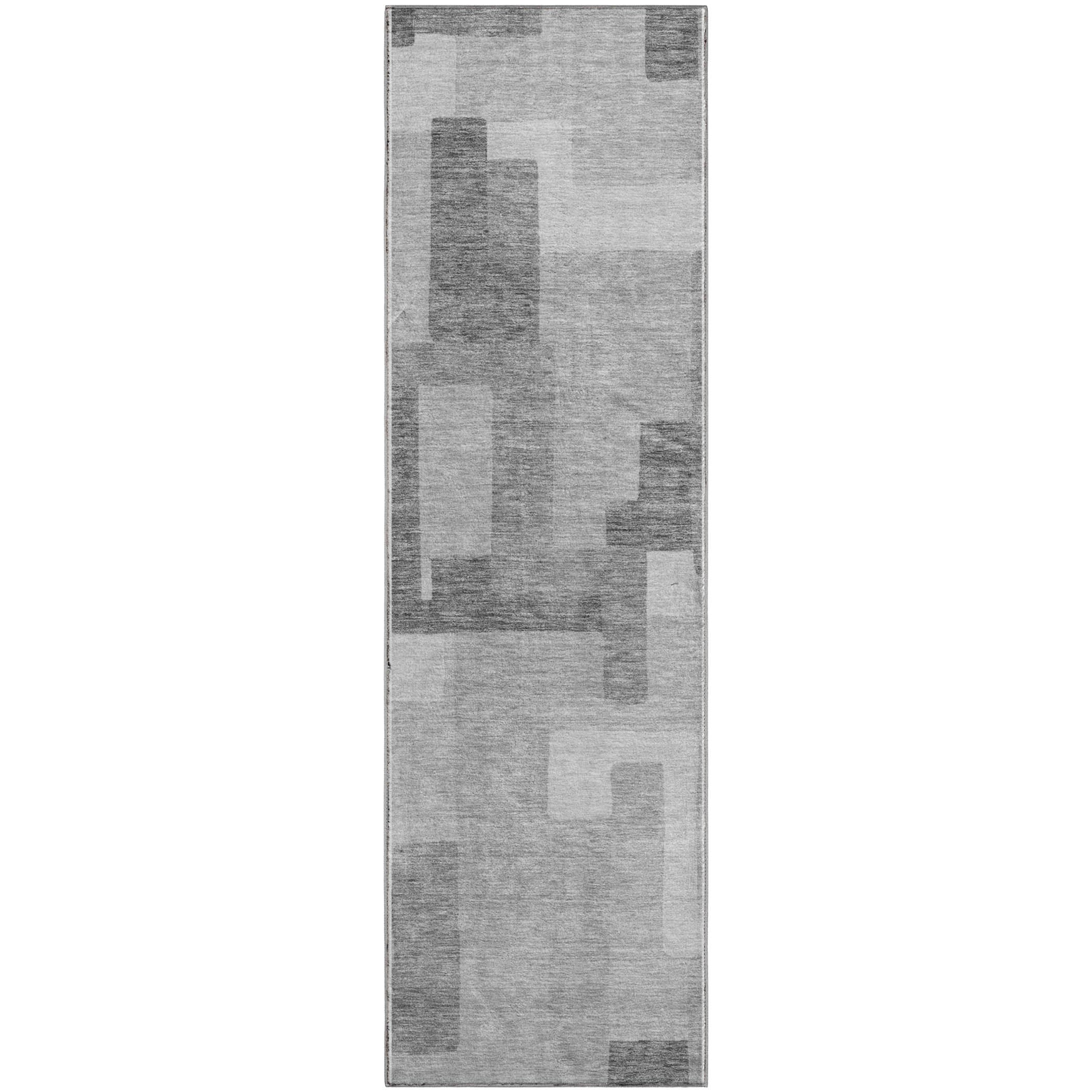 Marrakech Machine Washable Transitional Silver Gray Rug 2'3" x 7'6" #shape_Runner