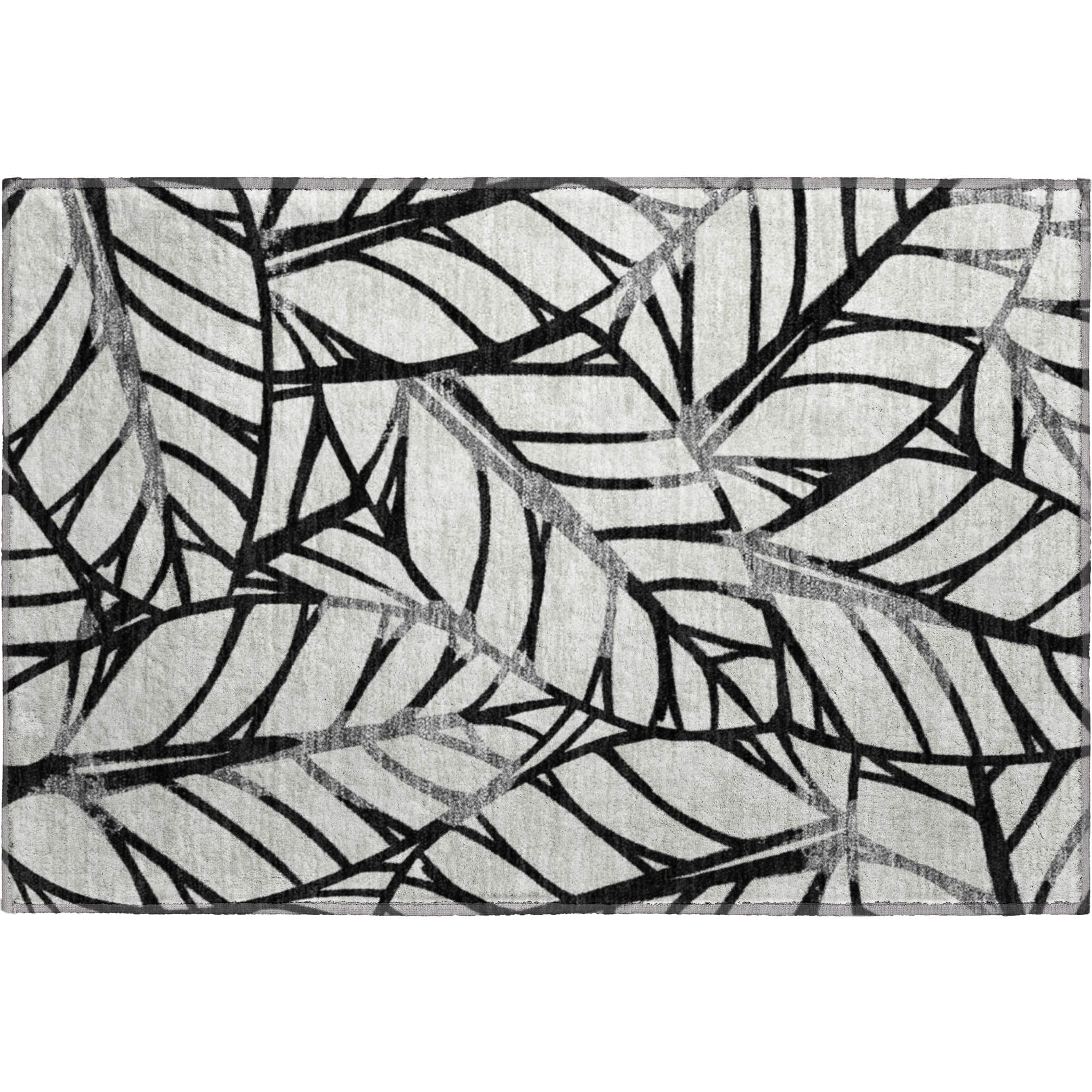 Ghent Machine Washable Transitional Black Rug 1'8" x 2'6" #shape_Rectangle