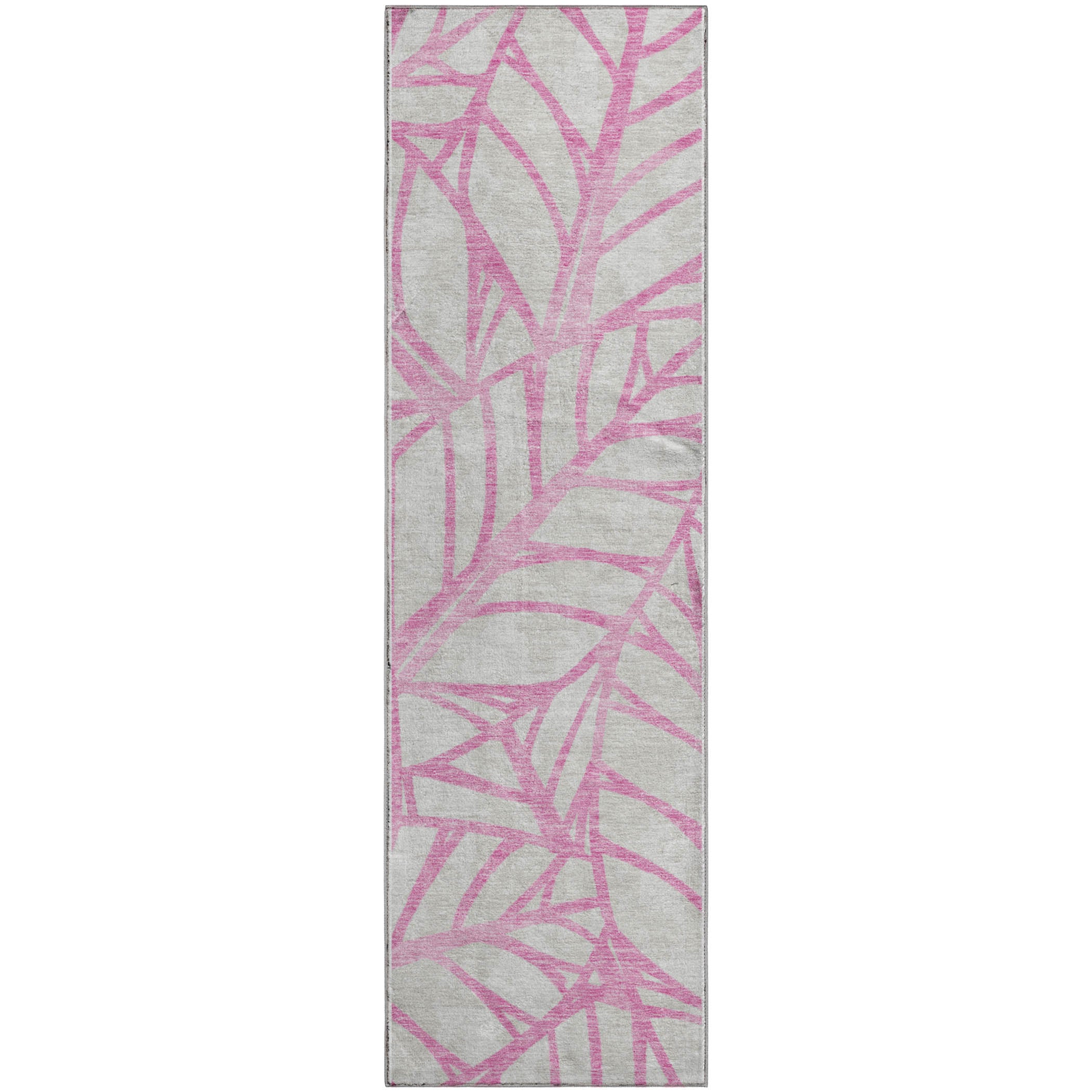 Ghent Machine Washable Transitional Pink Rug 2'3" x 7'6" #shape_Runner