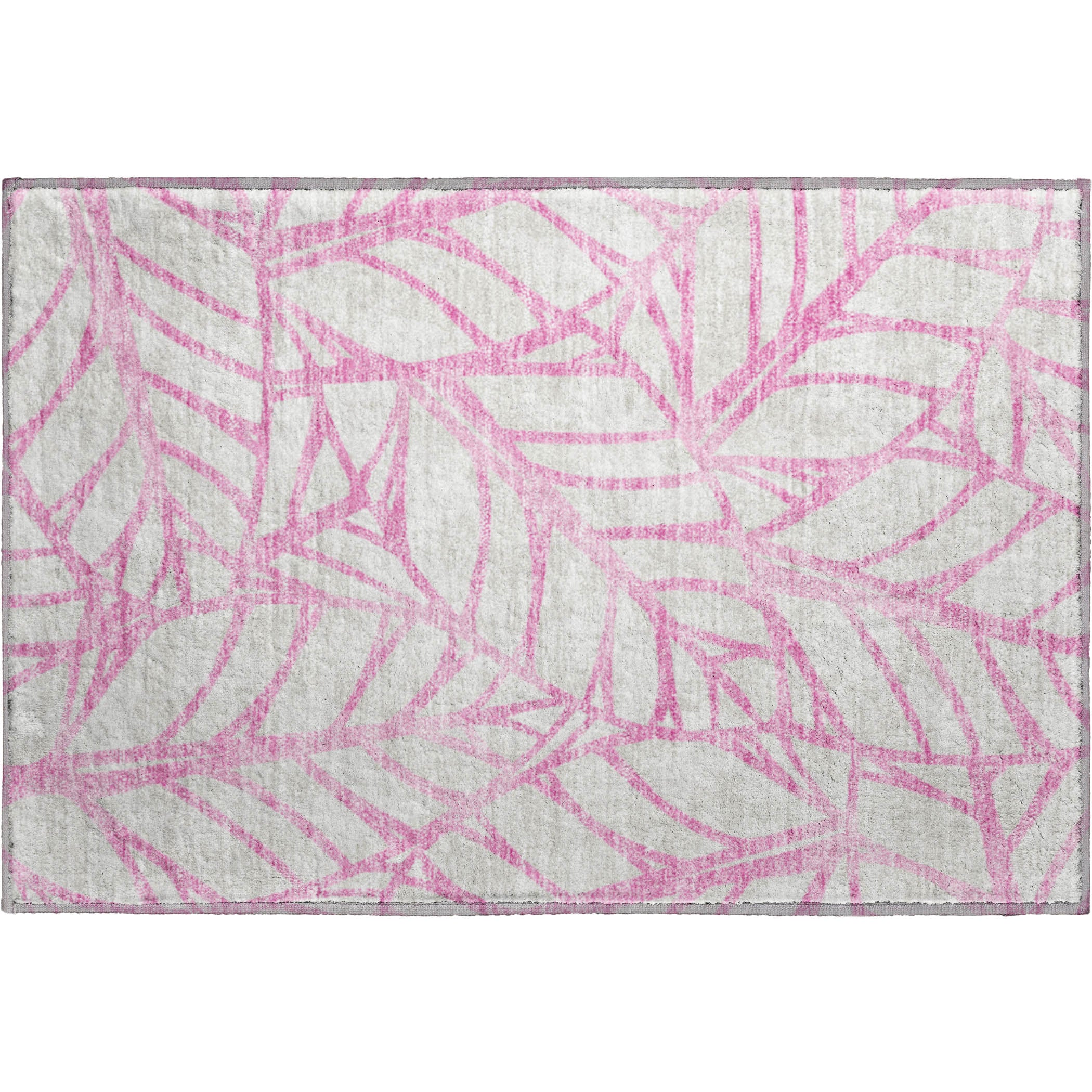 Ghent Machine Washable Transitional Pink Rug 1'8" x 2'6" #shape_Rectangle