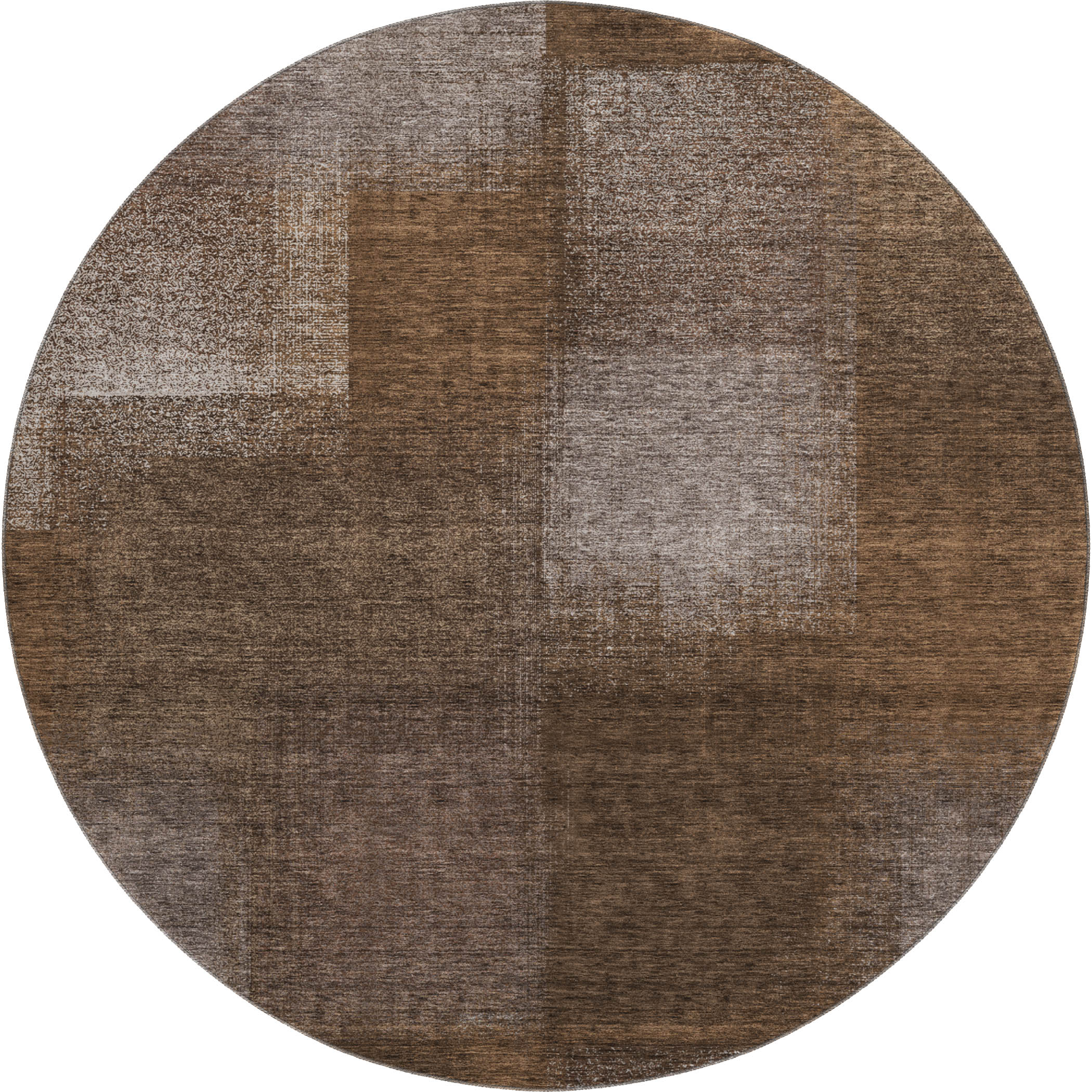 Lisbon Machine Washable Transitional Chocolate Brown Rug 8' x 8' #shape_Round